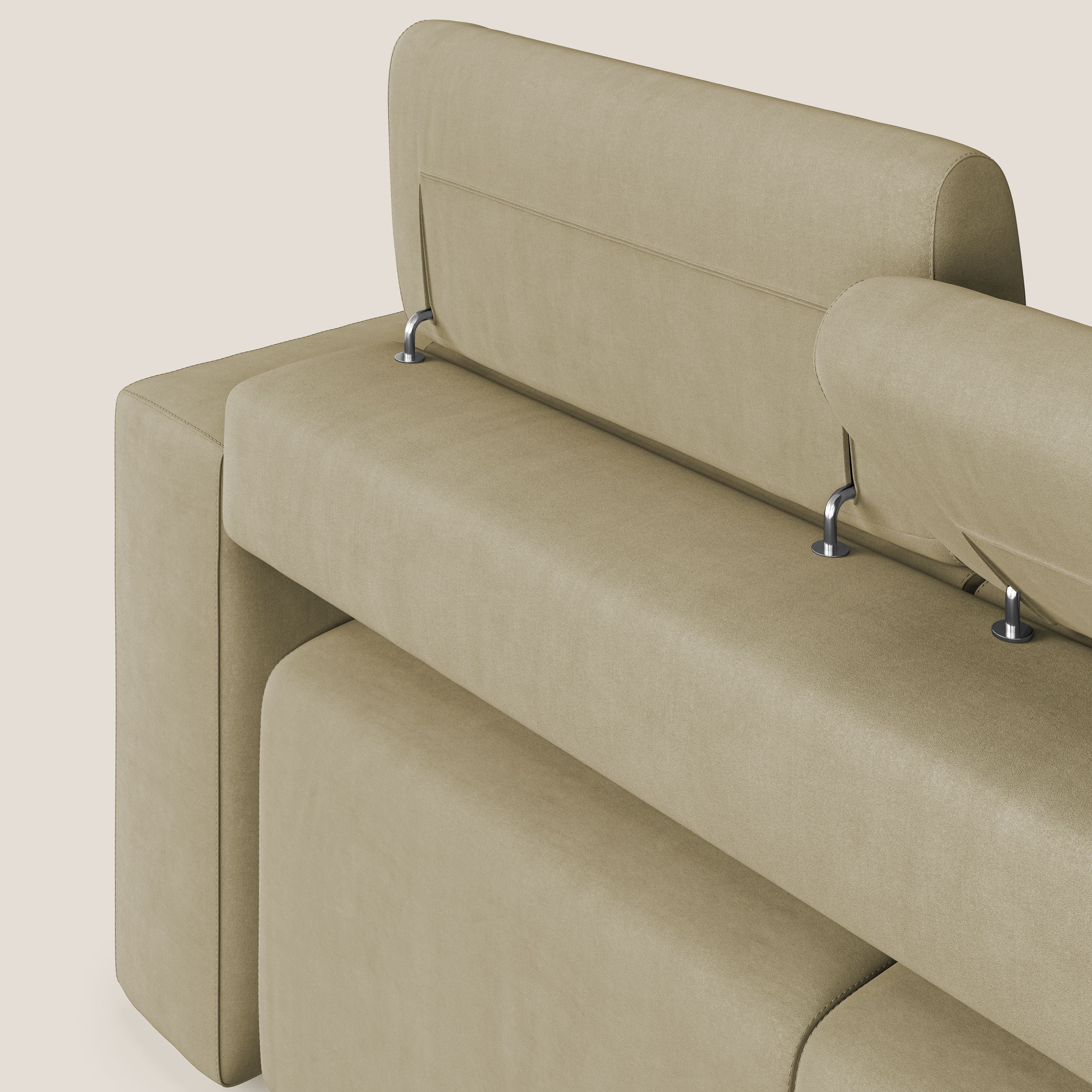 Orwell divano con 3 sedute estraibili in microfibra smacchiabile T11 beige - divani.store