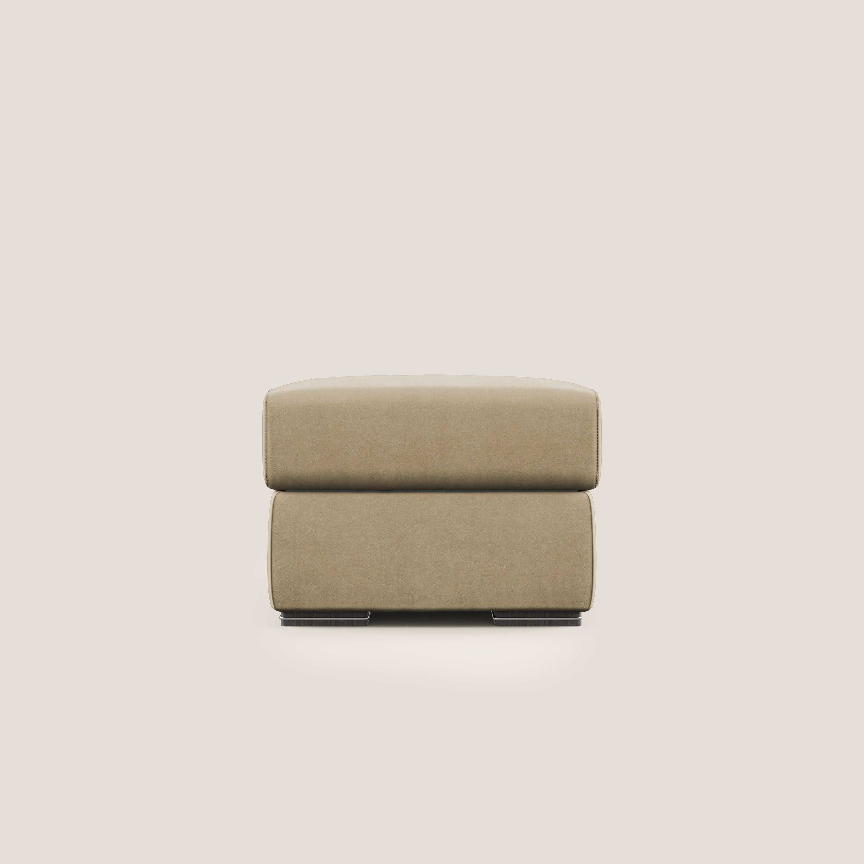 Sun pouf apribile contenitore in microfibra smacchiabile T11 beige - divani.store