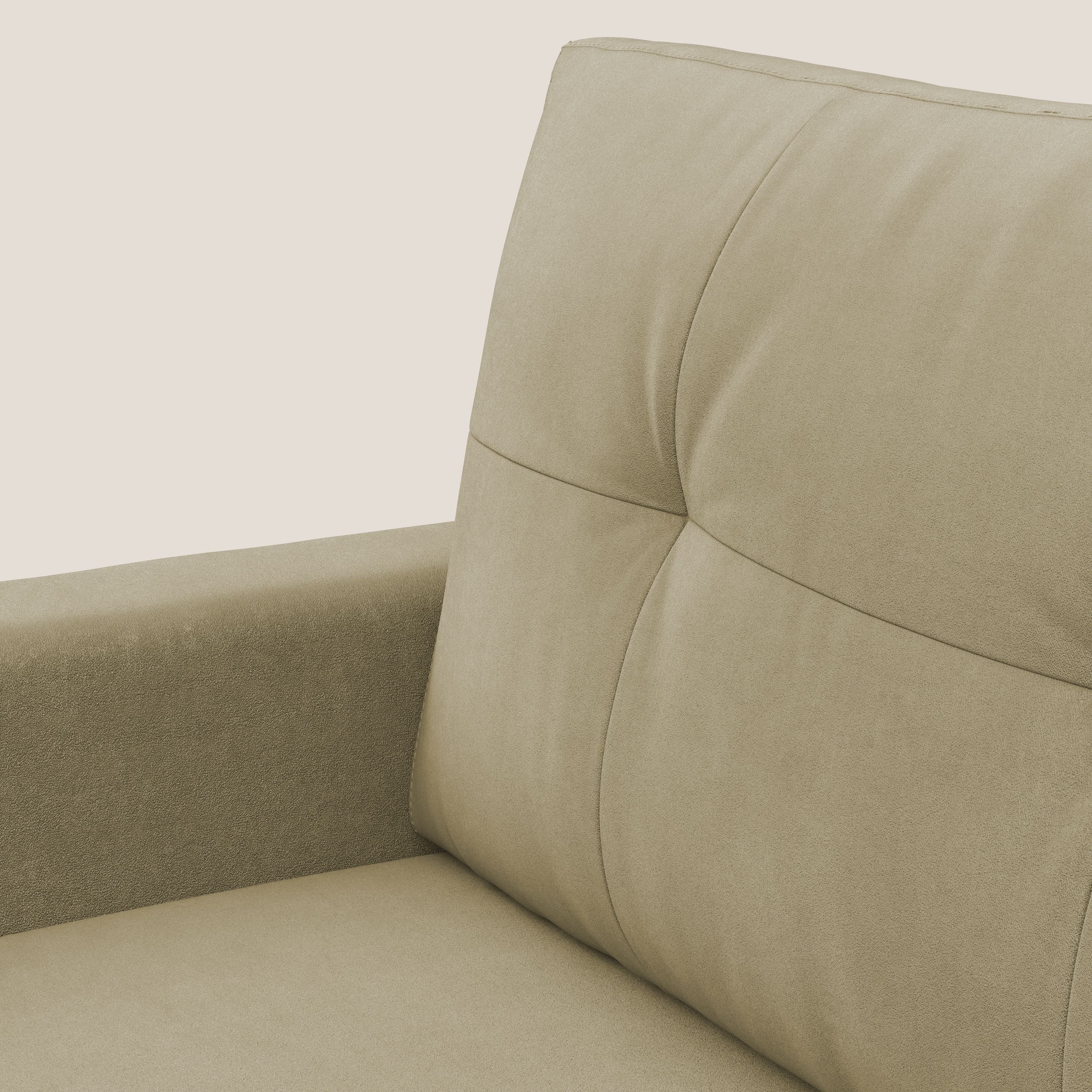 Megan poltrona letto in microfibra smacchiabile T11 beige - divani.store