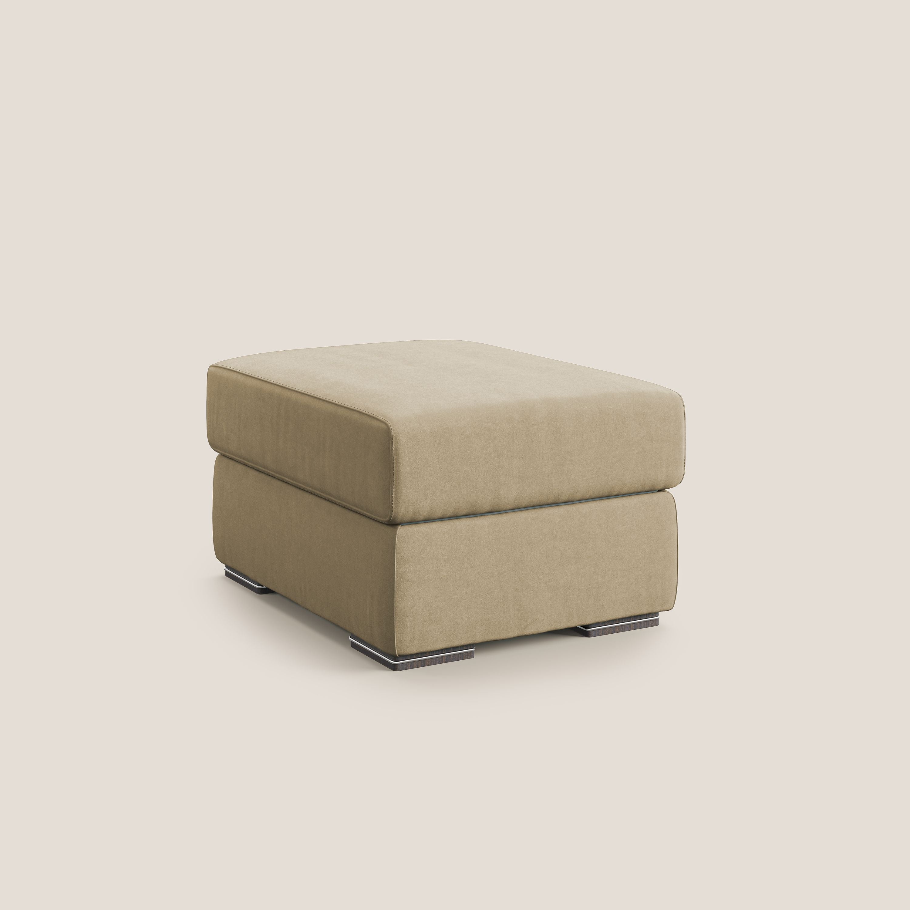 Sun pouf apribile contenitore in microfibra smacchiabile T11 beige - divani.store