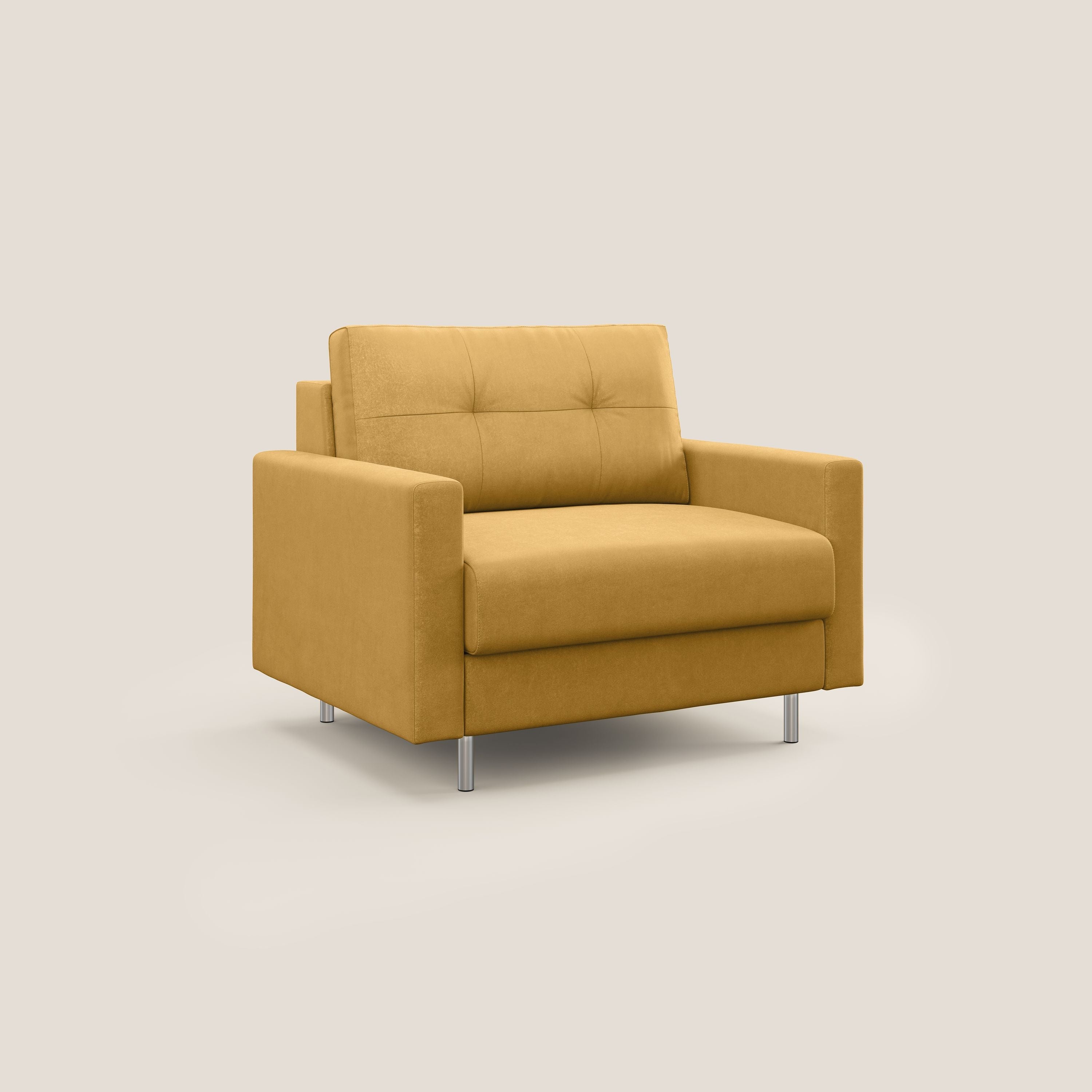 Megan poltrona letto in microfibra smacchiabile T11 giallo - divani.store