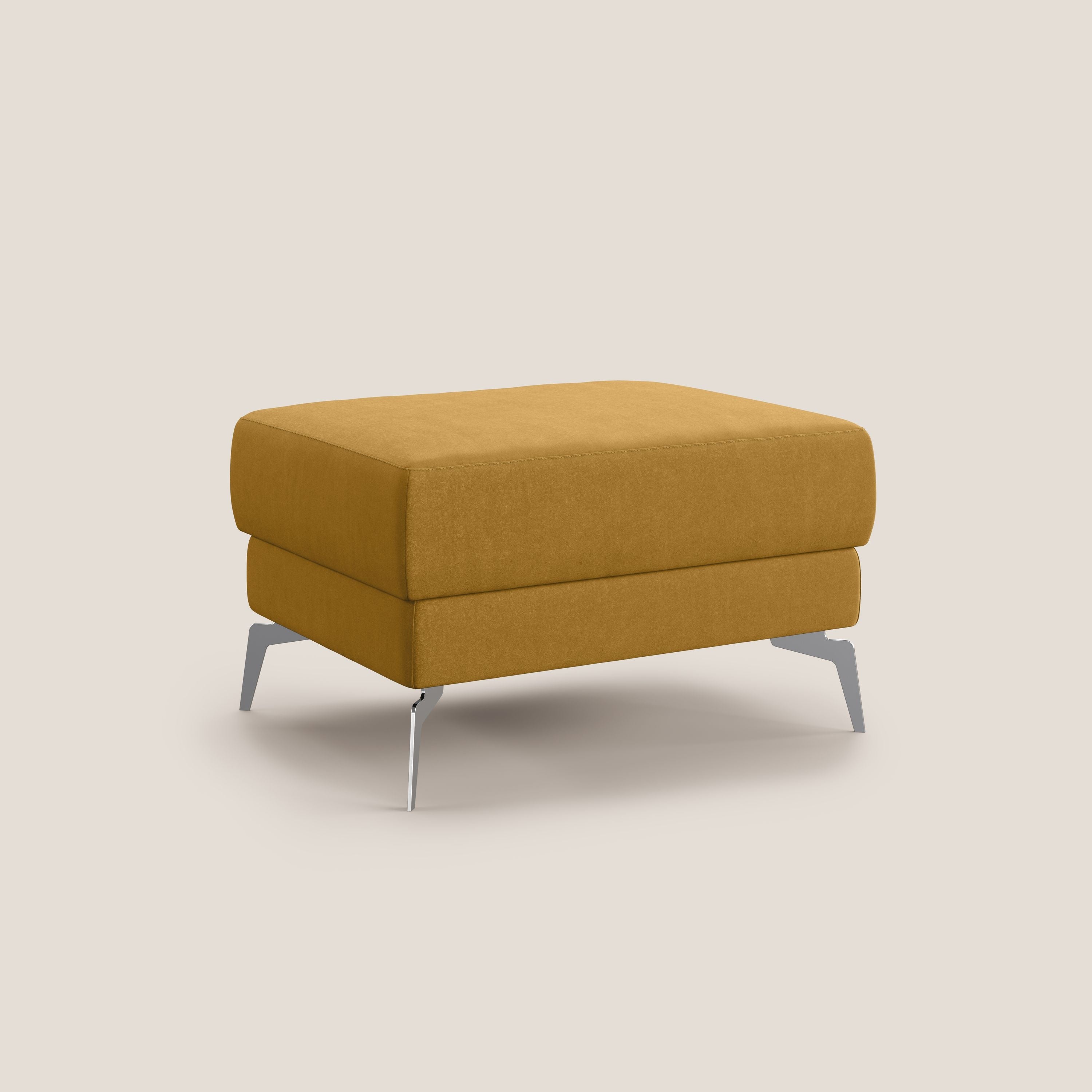 Star Pouf con piedini alti in microfibra impermeabile T11 giallo - divani.store