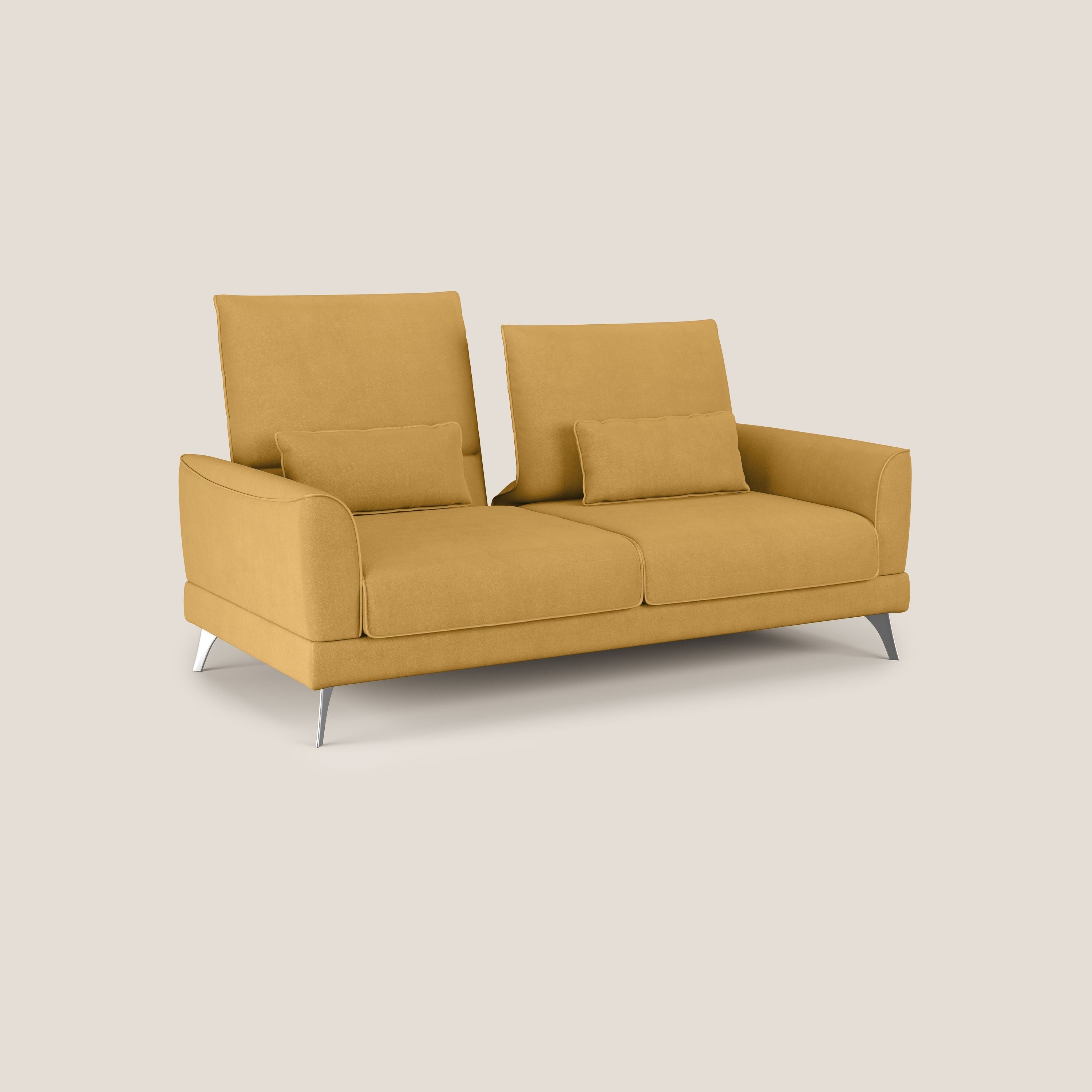Tommy Divano relax con schienali traslanti in microfibra smacchiabile T11 giallo - divani.store