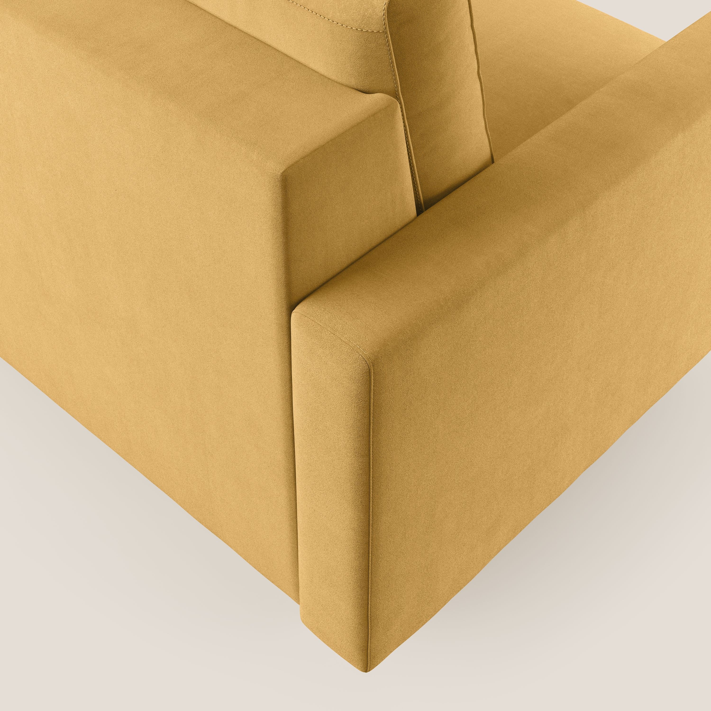 Megan poltrona letto in microfibra smacchiabile T11 giallo - divani.store