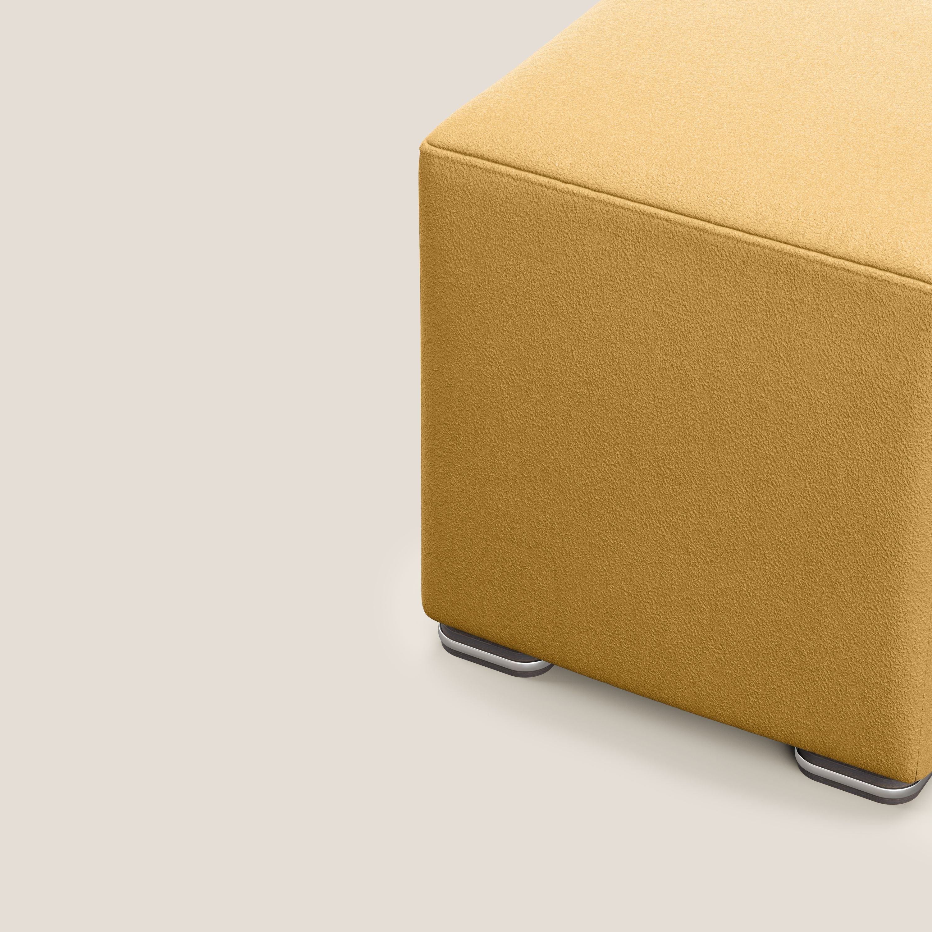 Cube pouf in microfibra smacchiabile T11 giallo - divani.store
