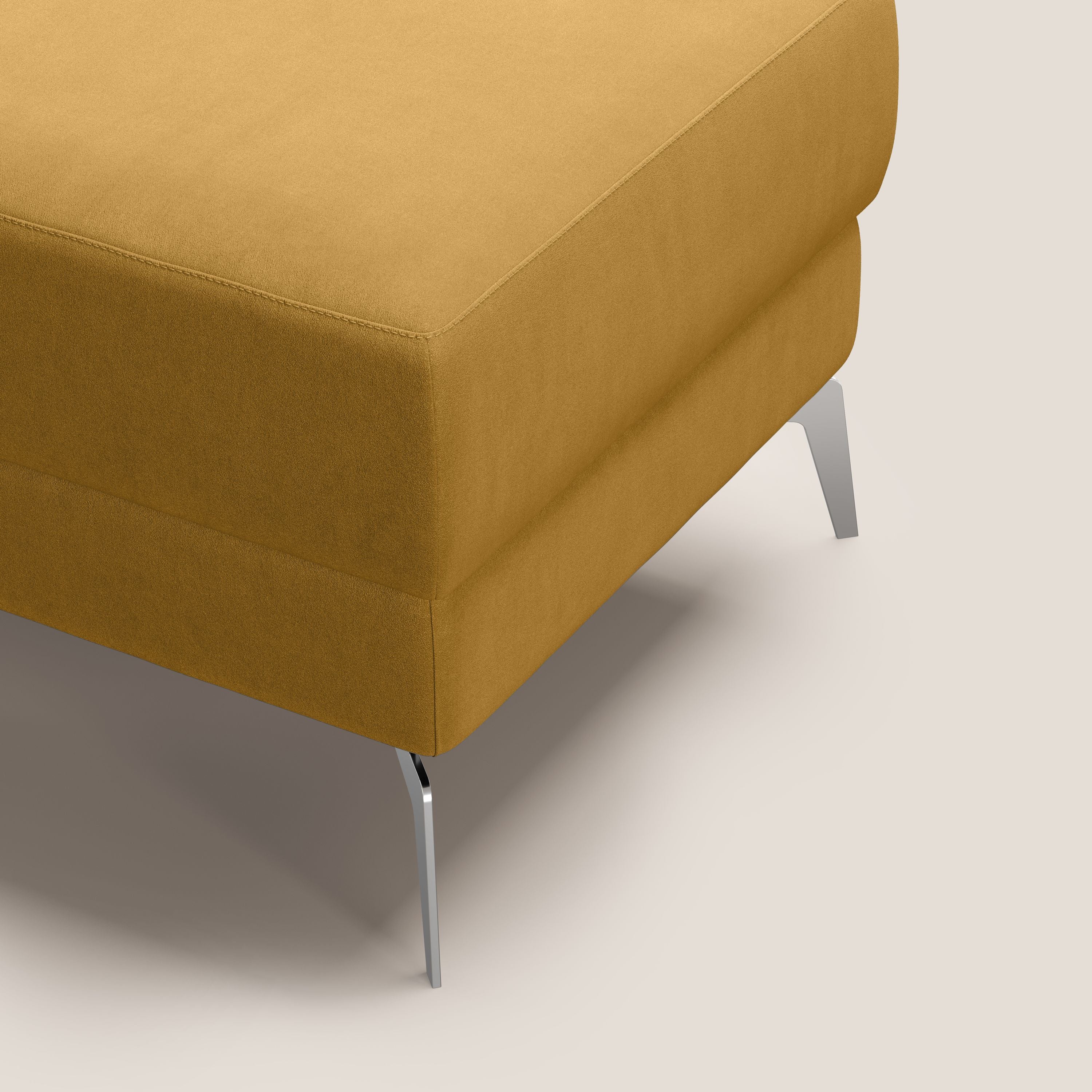 Star Pouf con piedini alti in microfibra impermeabile T11 giallo - divani.store