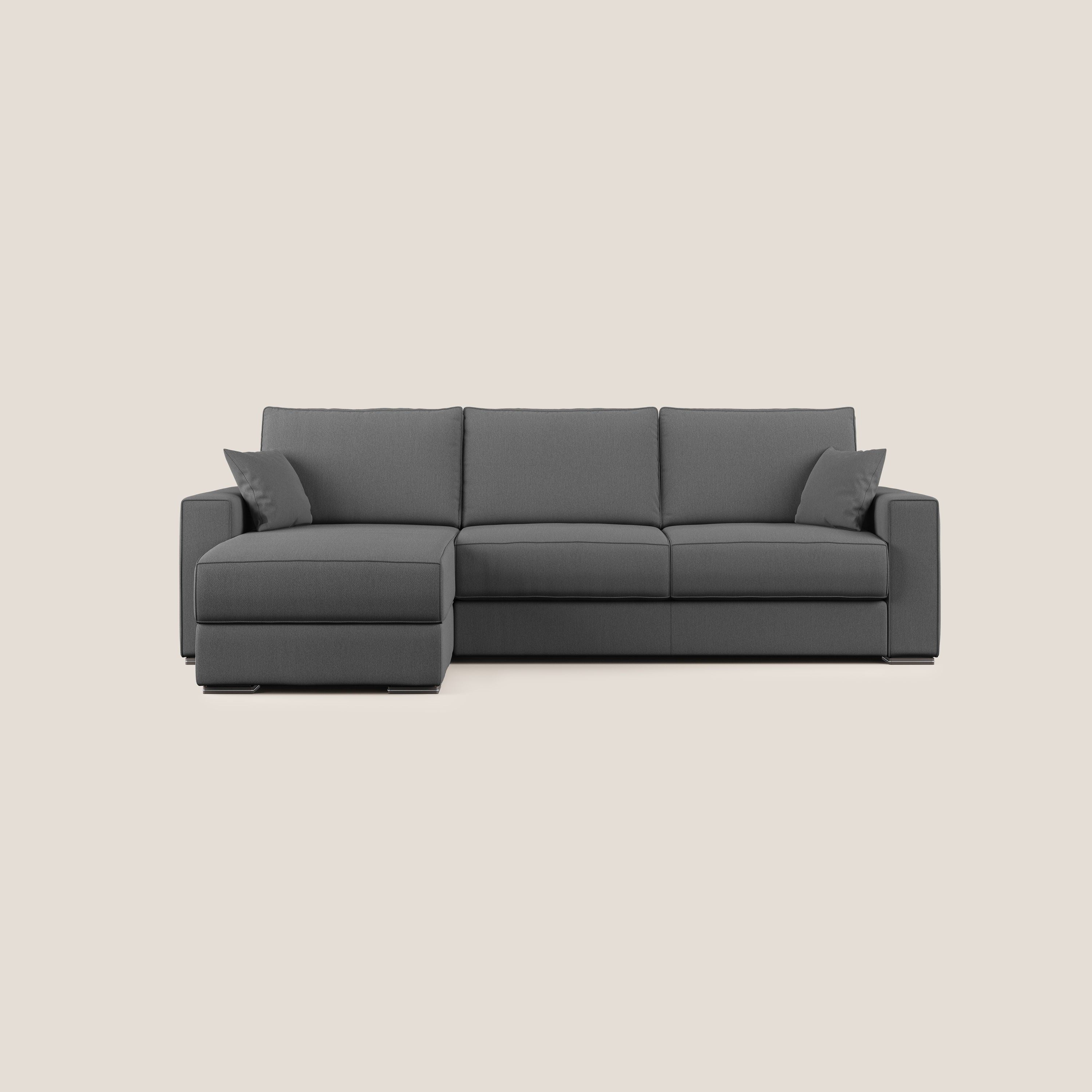 Dream Divano letto angolare in tessuto smacchiabile T05 antracite - divani.store