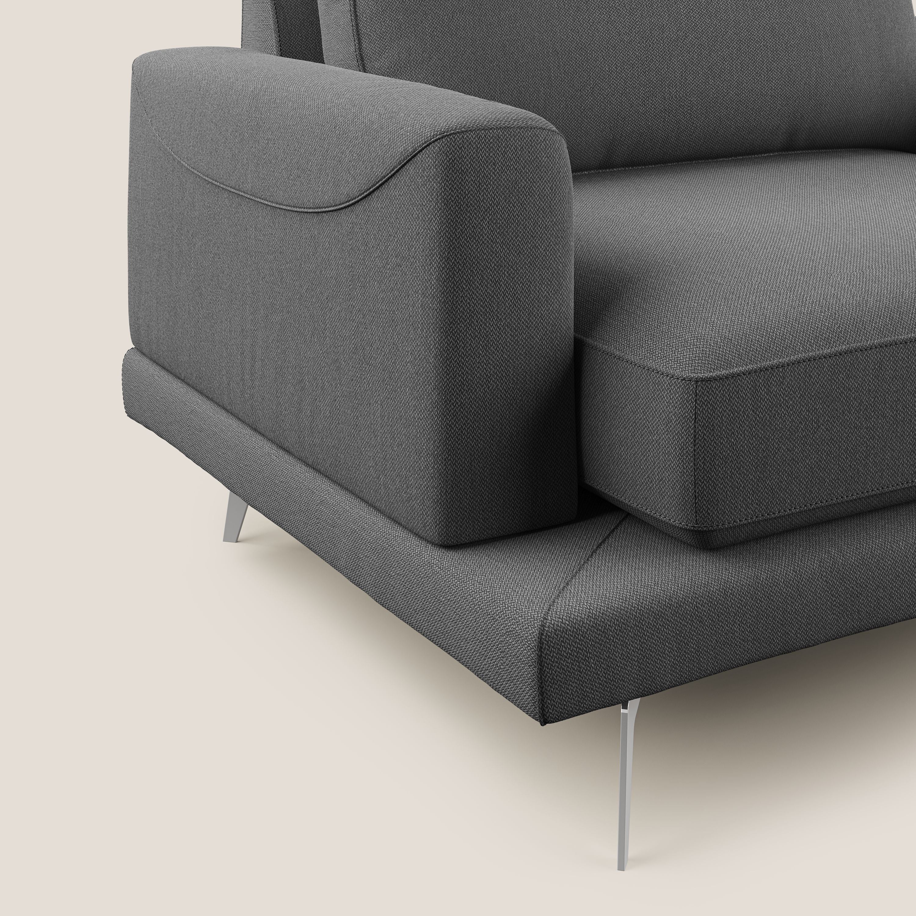 Dorian poltrona moderna in tessuto smacchiabile T05 antracite - divani.store