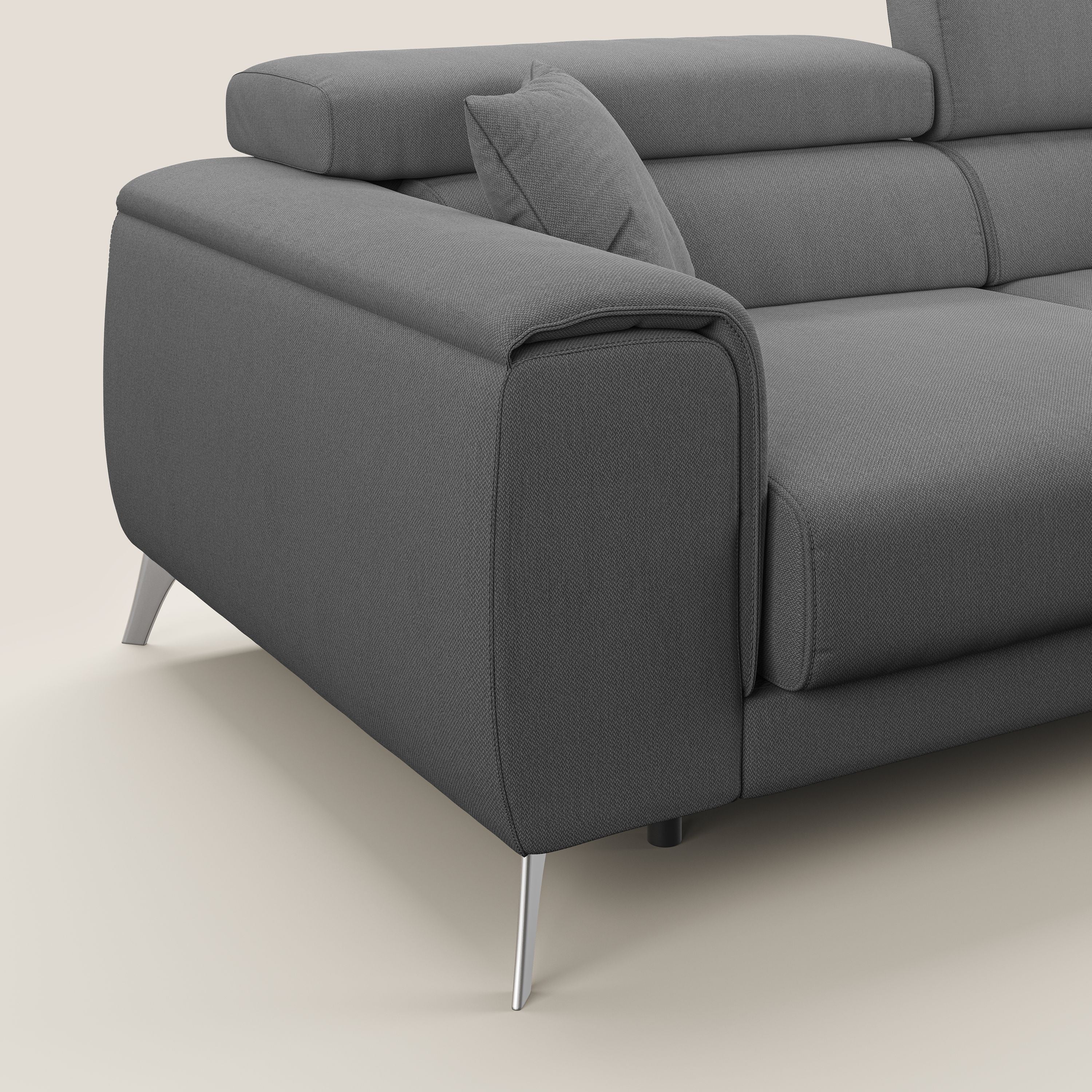 Fusion divano con sedute allungabili in tessuto smacchiabile T05 antracite - divani.store