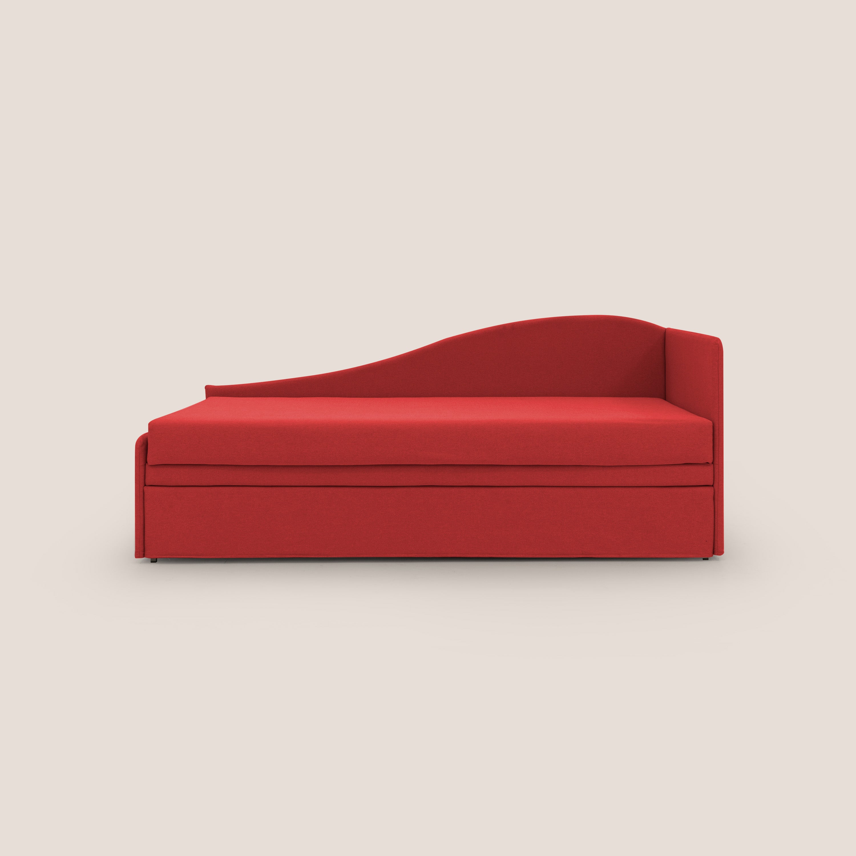 Nolo Divano duplex con doppio letto in tessuto simil cotone impermeabile T13 rosso - divani.store