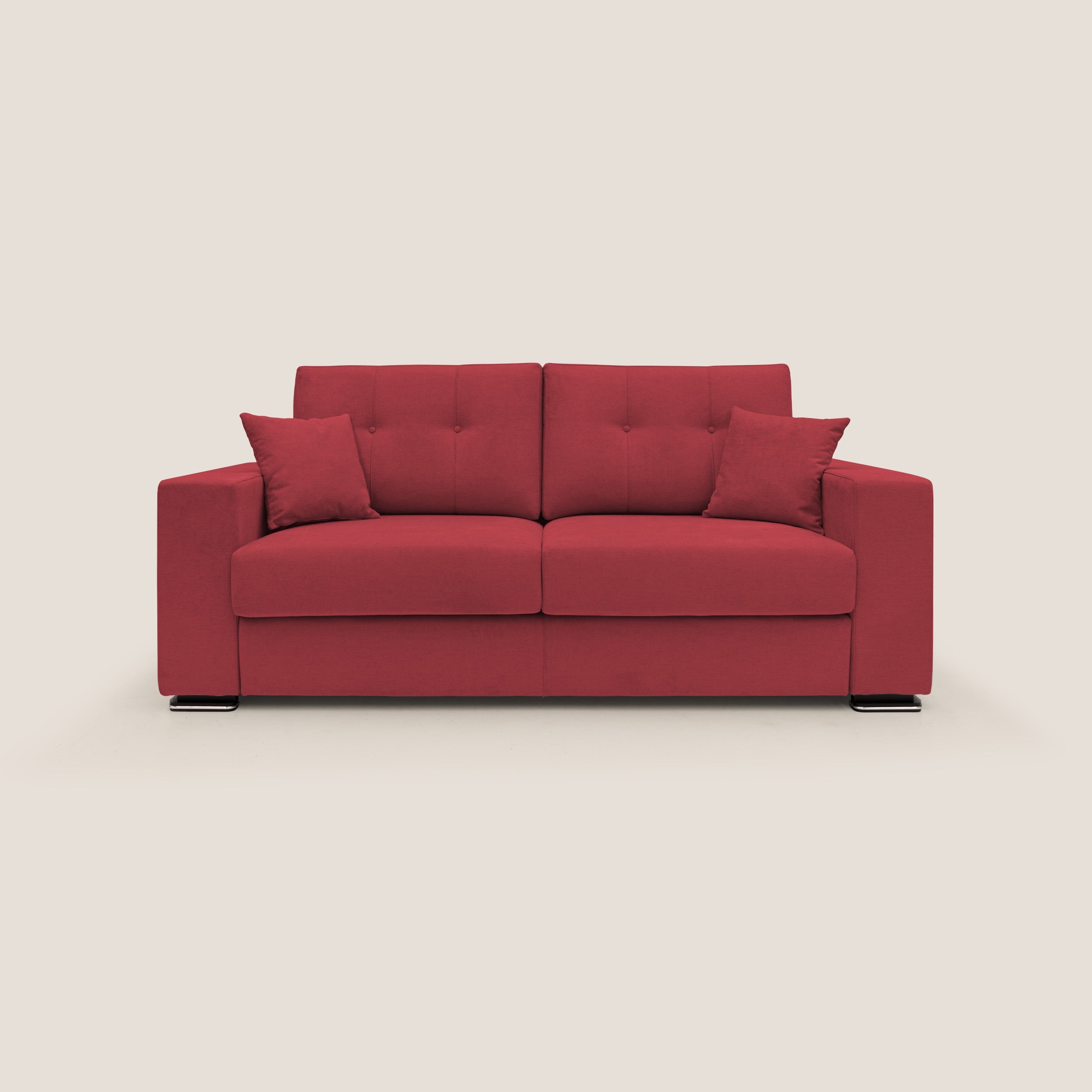 Giove divano in morbido tessuto impermeabile T02 rosso - divani.store