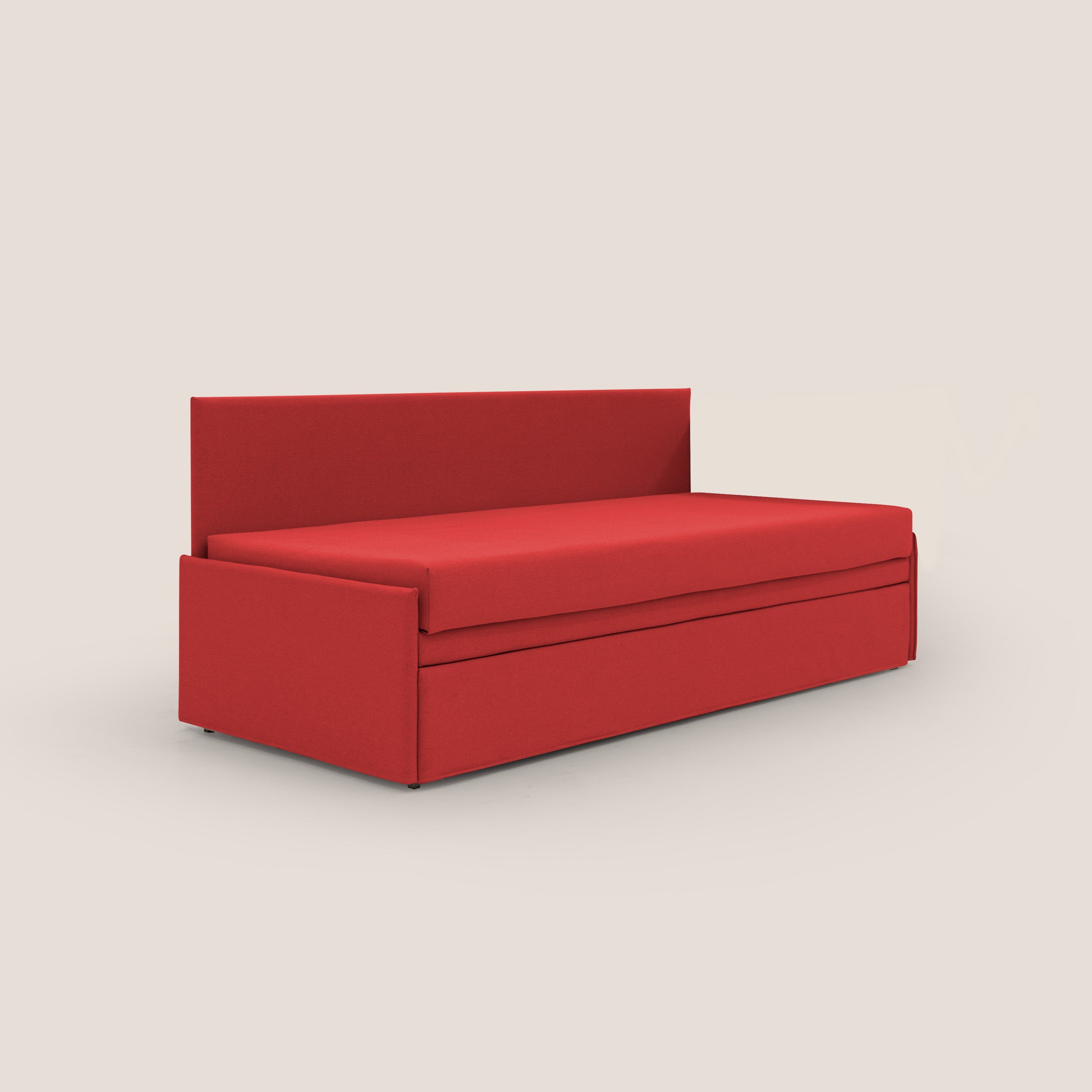 Naviglio Divano duplex con doppio letto in tessuto simil cotone impermeabile T13 rosso - divani.store