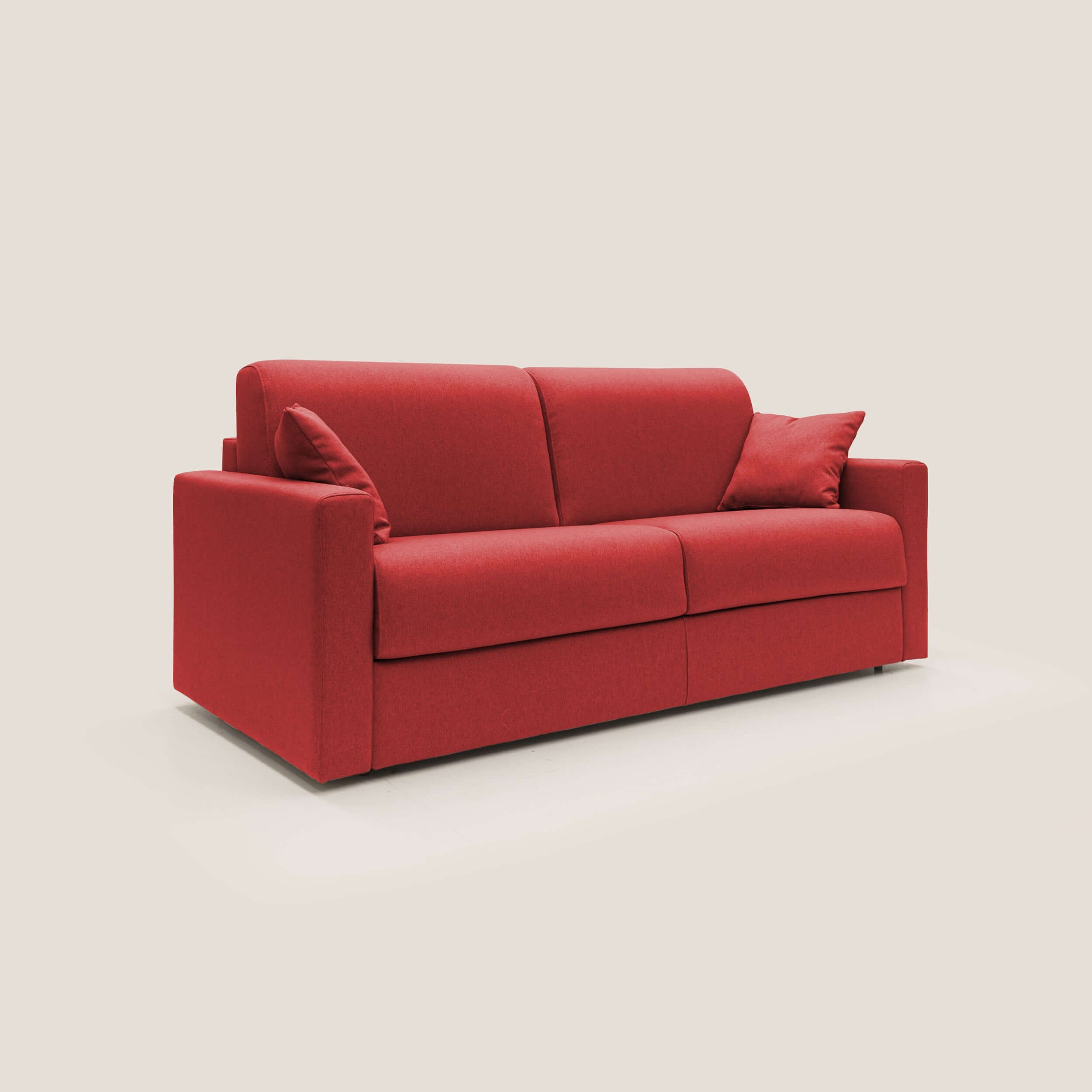 Chris Divano letto matrimoniale in tessuto impermeabile T13 rosso - divani.store