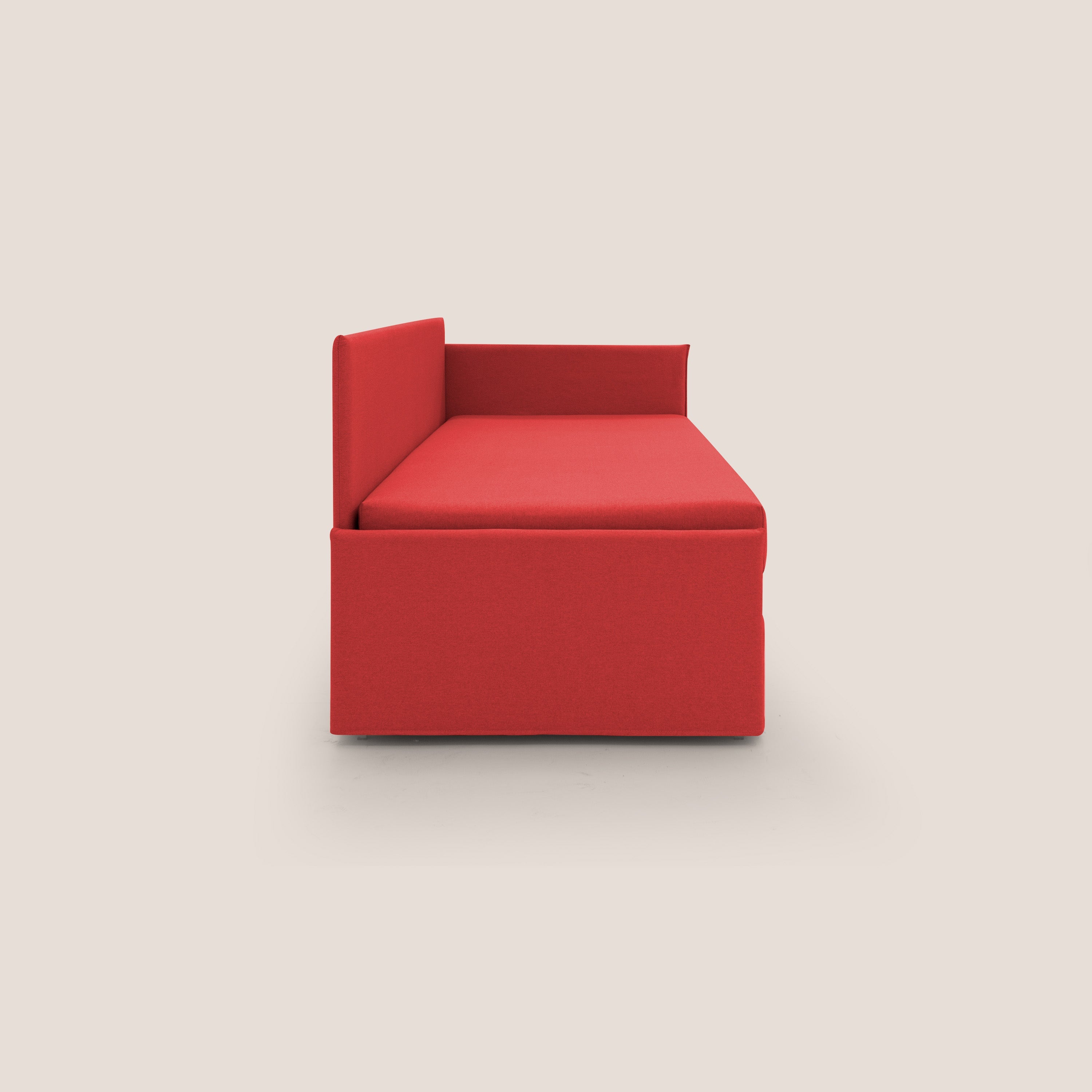 Durini Divano duplex con doppio letto in tessuto simil cotone impermeabile T13 rosso - divani.store