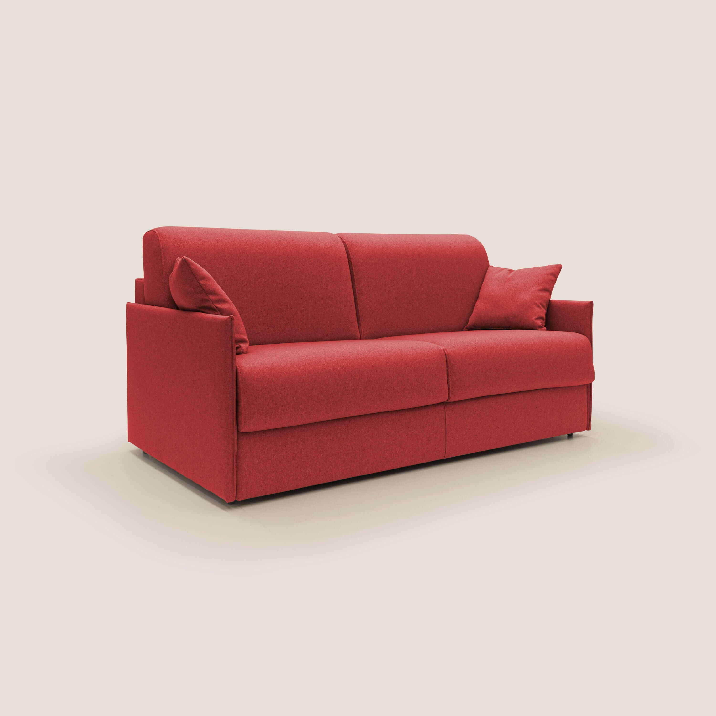 Evans Divano letto matrimoniale in tessuto impermeabile T13 rosso - divani.store
