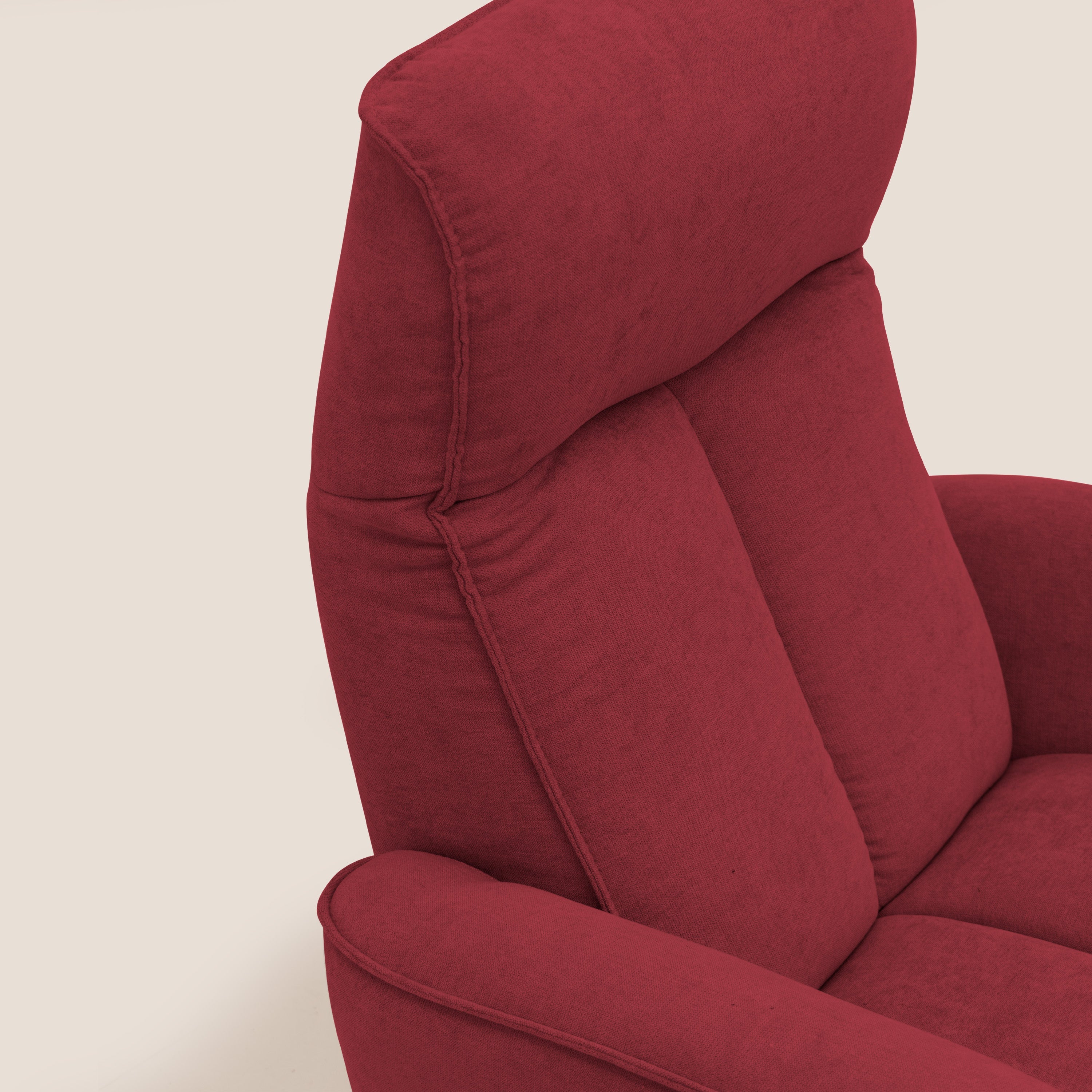 EVA Poltroncina RELAX in morbido tessuto impermeabile T02 rosso - divani.store