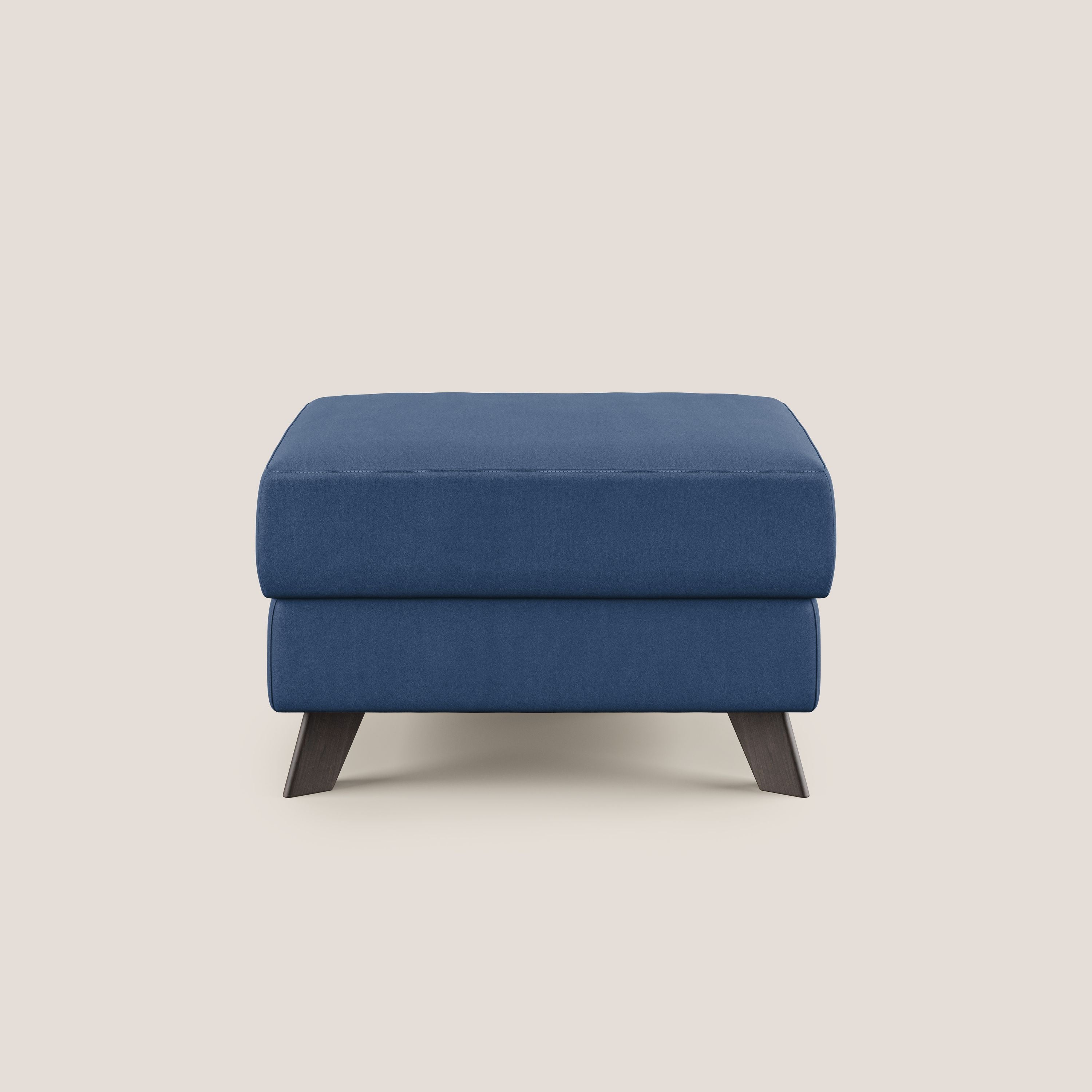 Moon Pouf contenitore e piedini alti in microfibra impermeabile T11 blu - divani.store