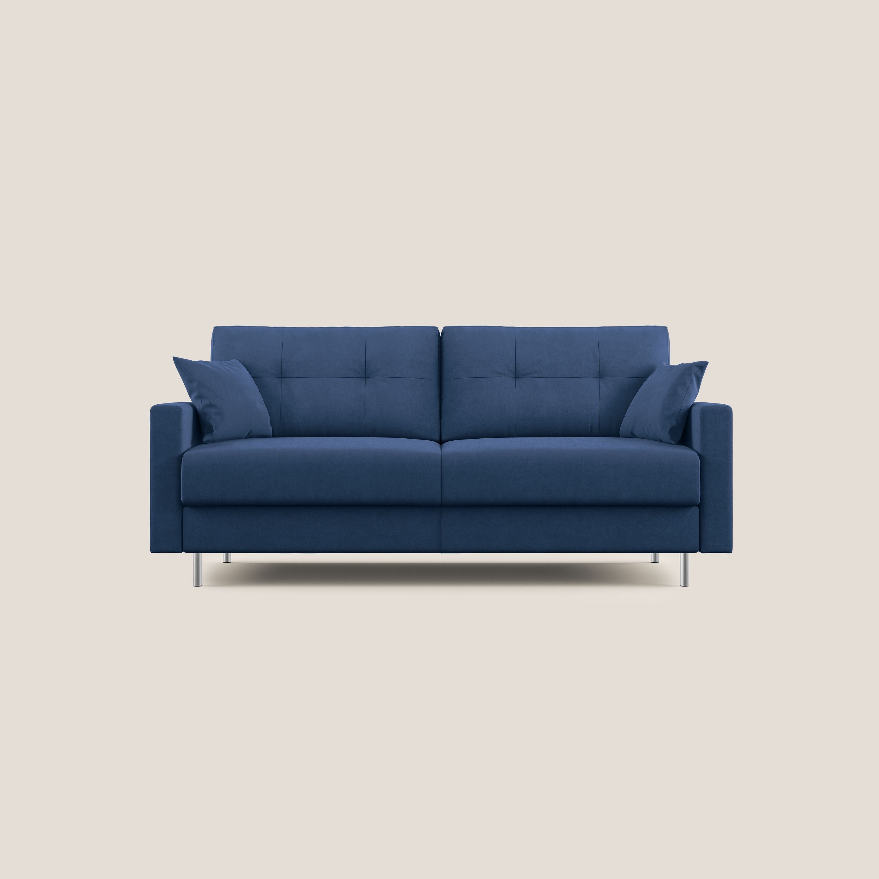Megan divano letto matrimoniale in microfibra smacchiabile T11 blu - divani.store
