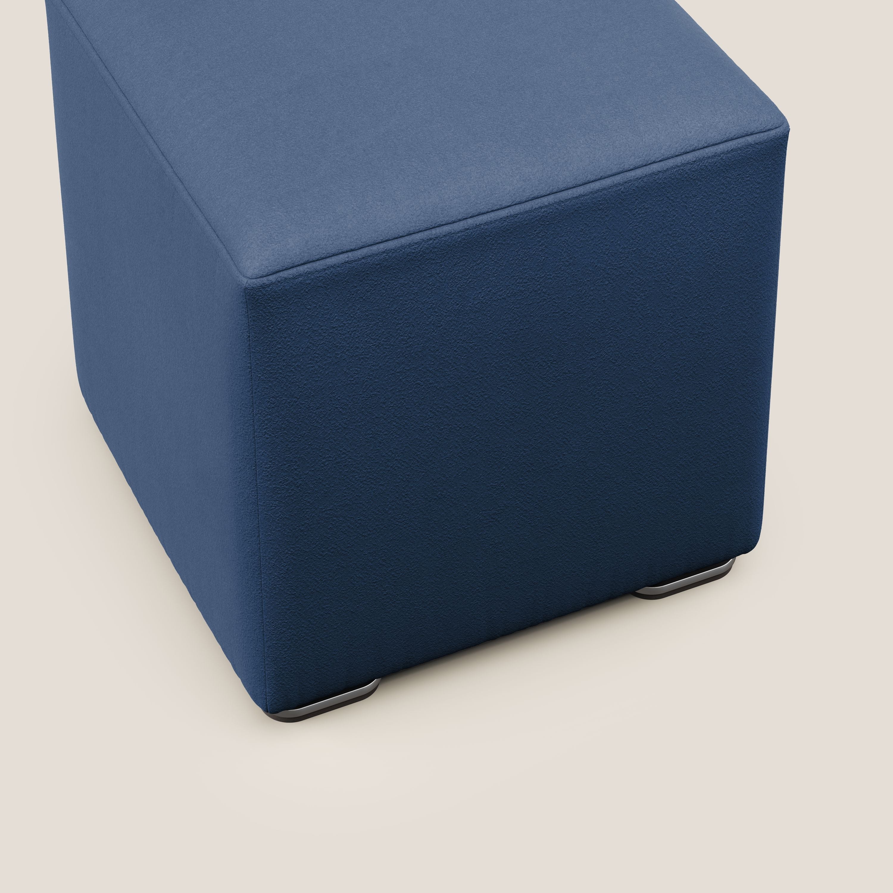 Cube pouf in microfibra smacchiabile T11 blu - divani.store