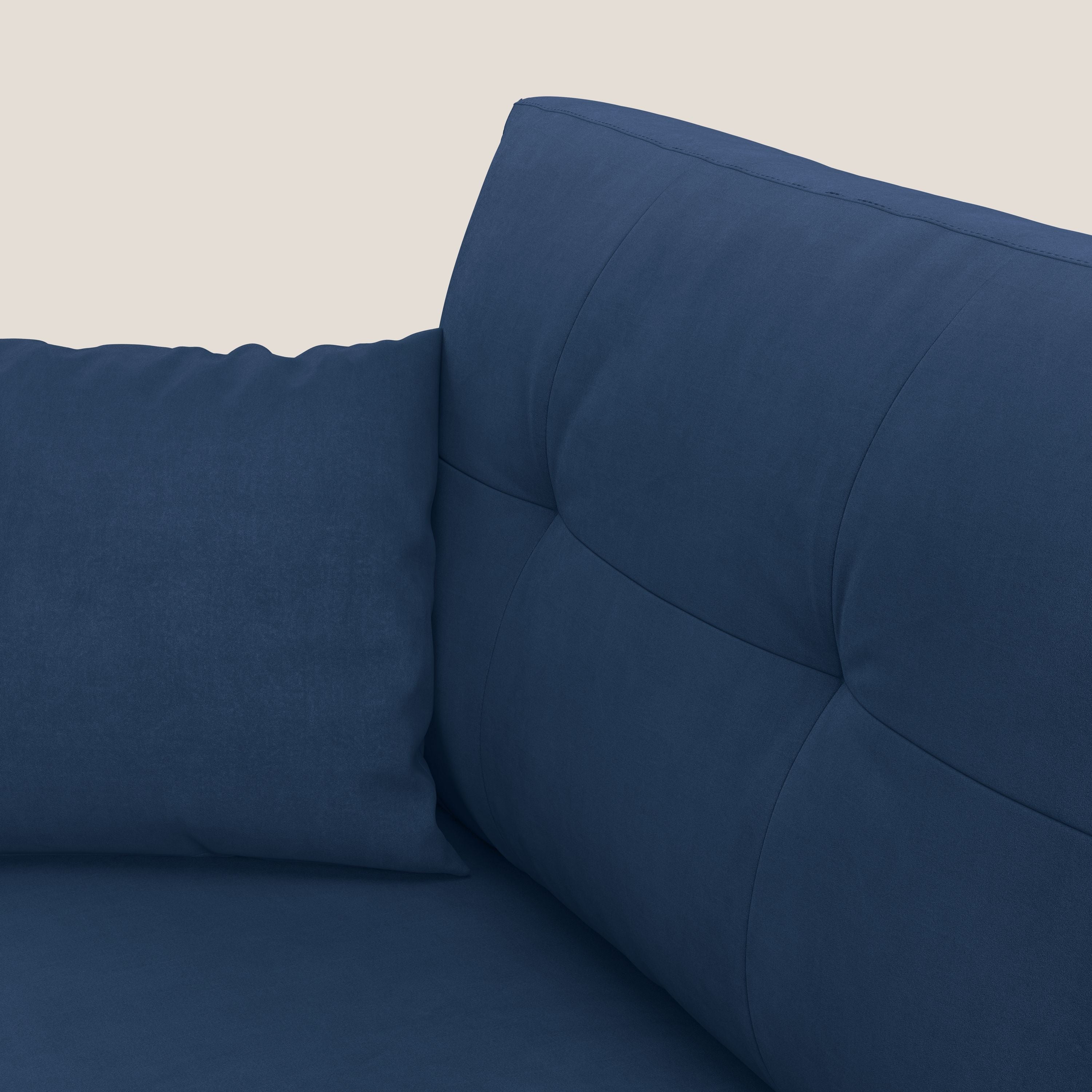 Megan divano letto angolare in microfibra smacchiabile T11 blu - divani.store