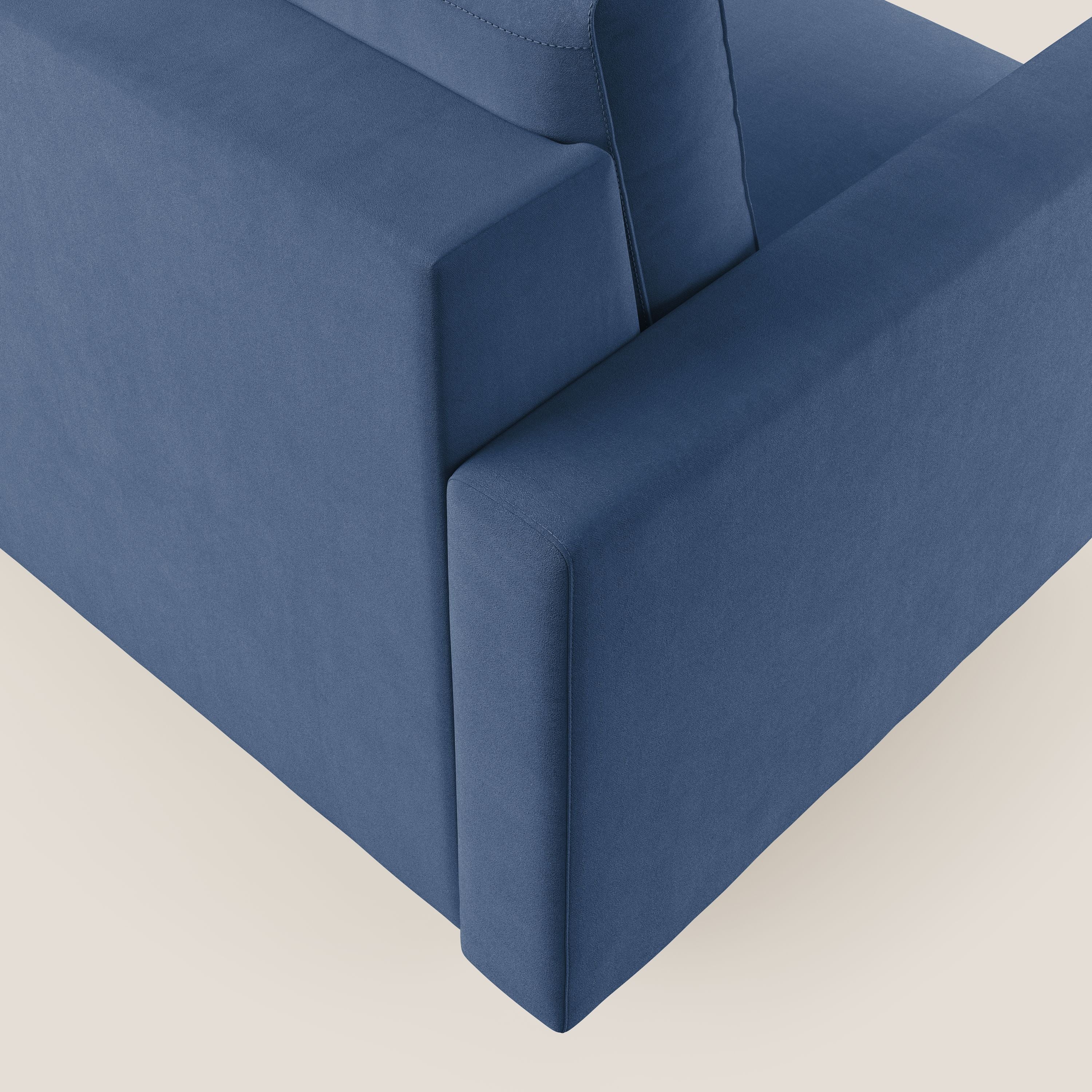 Megan poltrona letto in microfibra smacchiabile T11 blu - divani.store