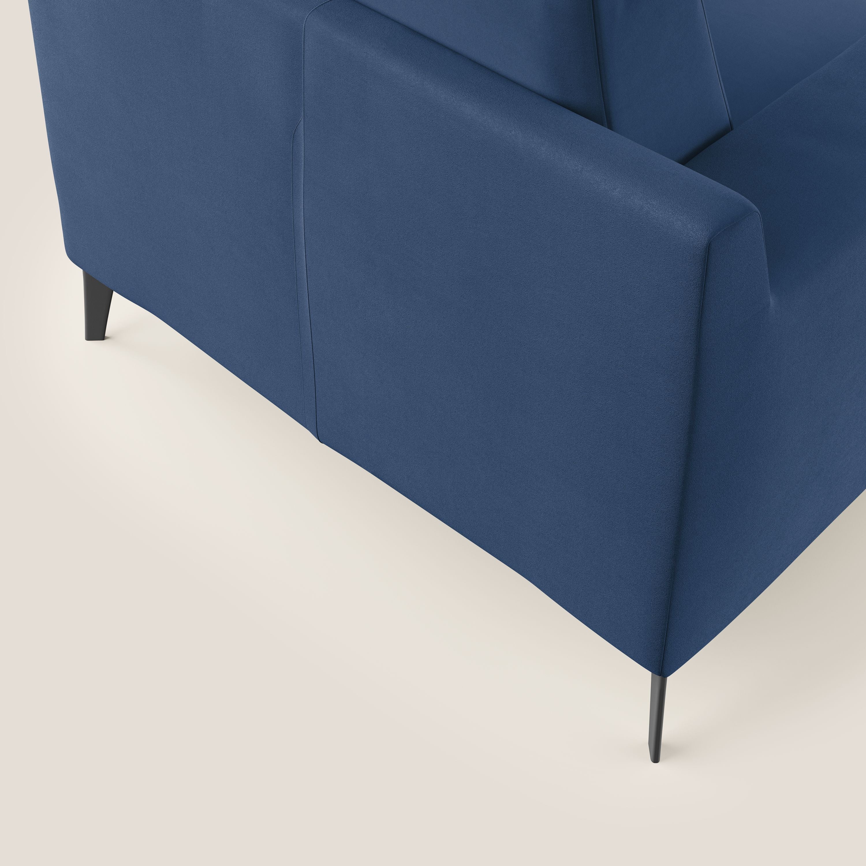 Prestige poltroncina moderna in microfibra smacchiabile T11 blu - divani.store