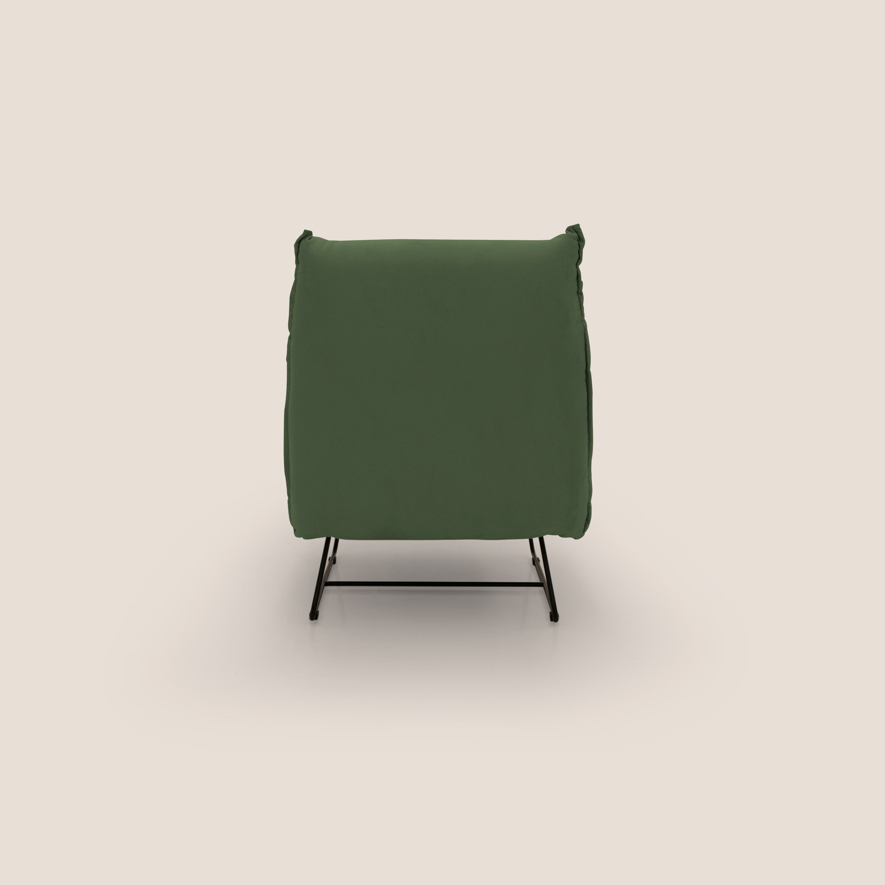 Tessa Poltroncina dal design moderno in morbida microfibra smacchiabile T11 verde - divani.store