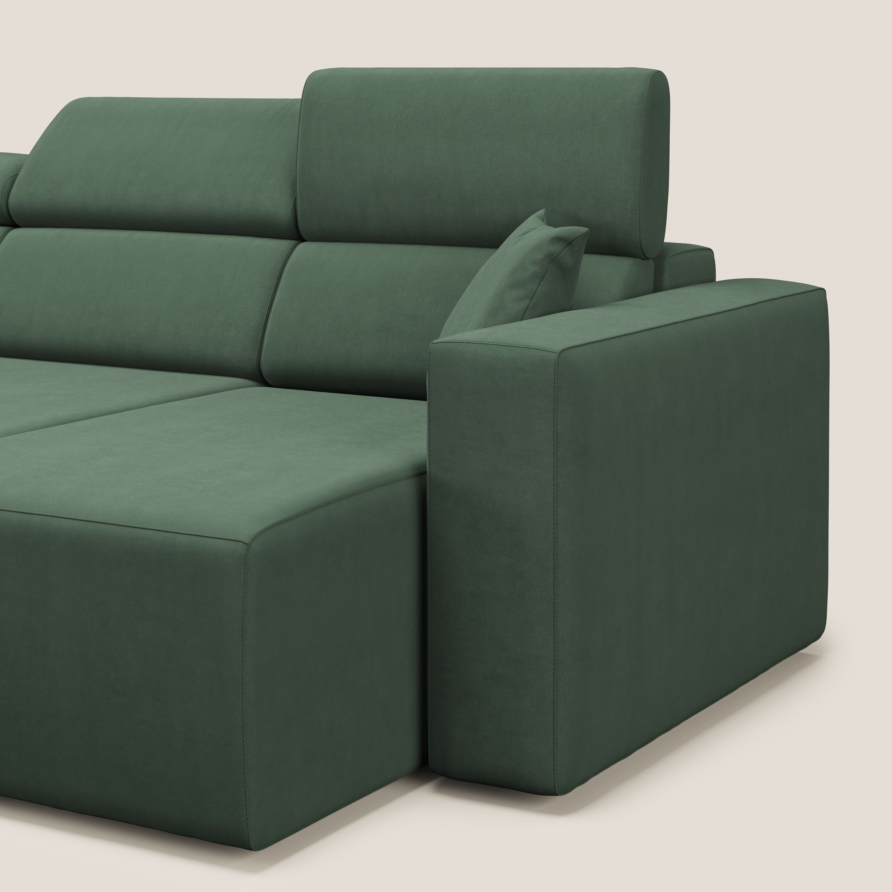 Orwell divano con 3 sedute estraibili in microfibra smacchiabile T11 verde - divani.store
