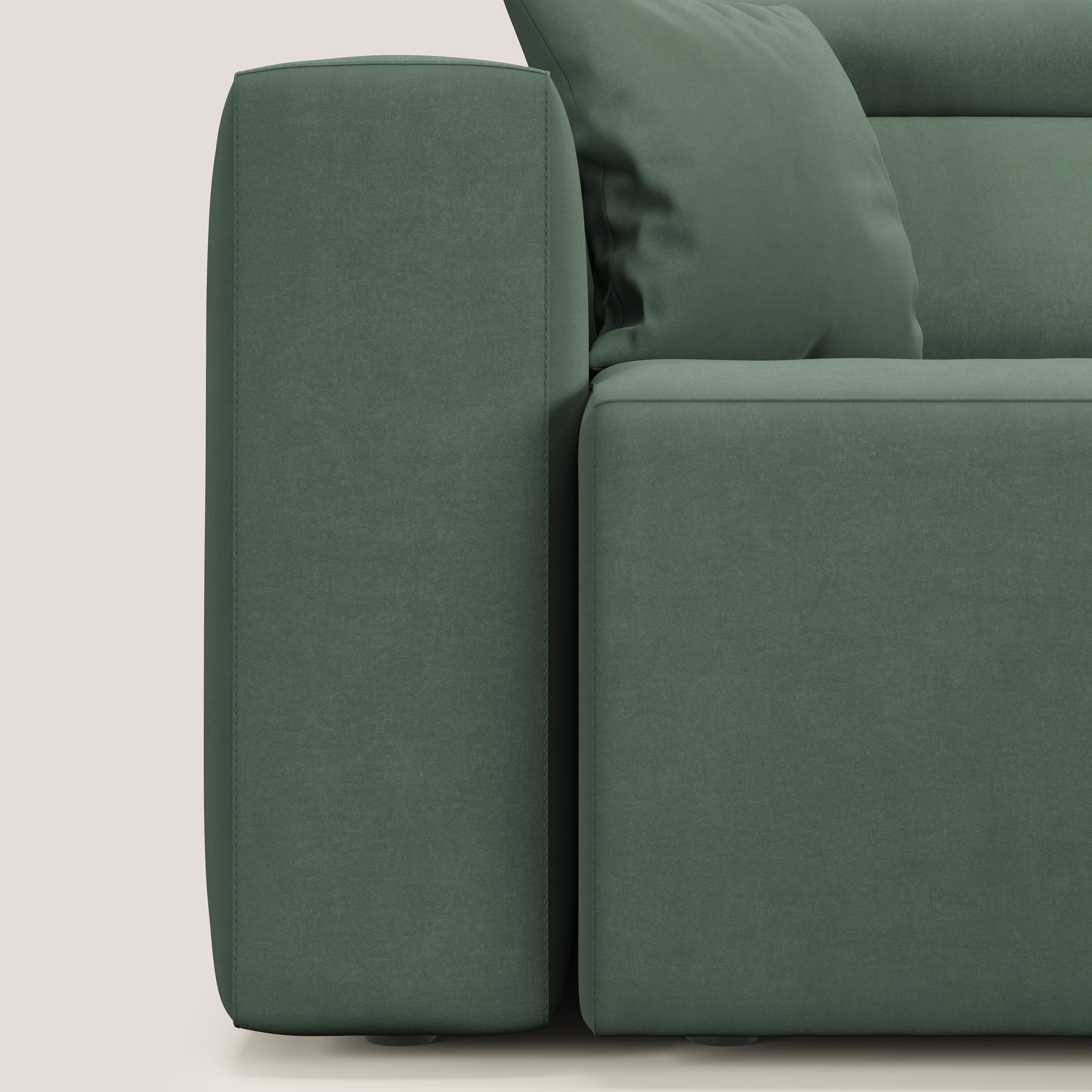 Orwell divano con 3 sedute estraibili in microfibra smacchiabile T11 verde - divani.store