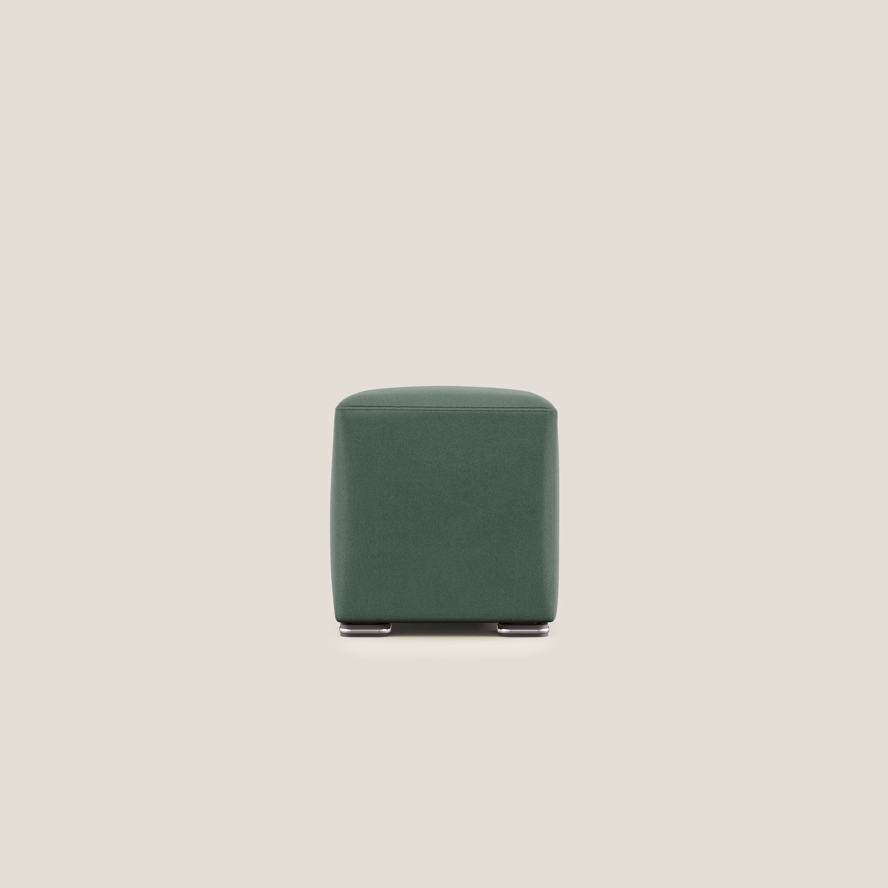 Cube pouf in microfibra smacchiabile T11 verde - divani.store