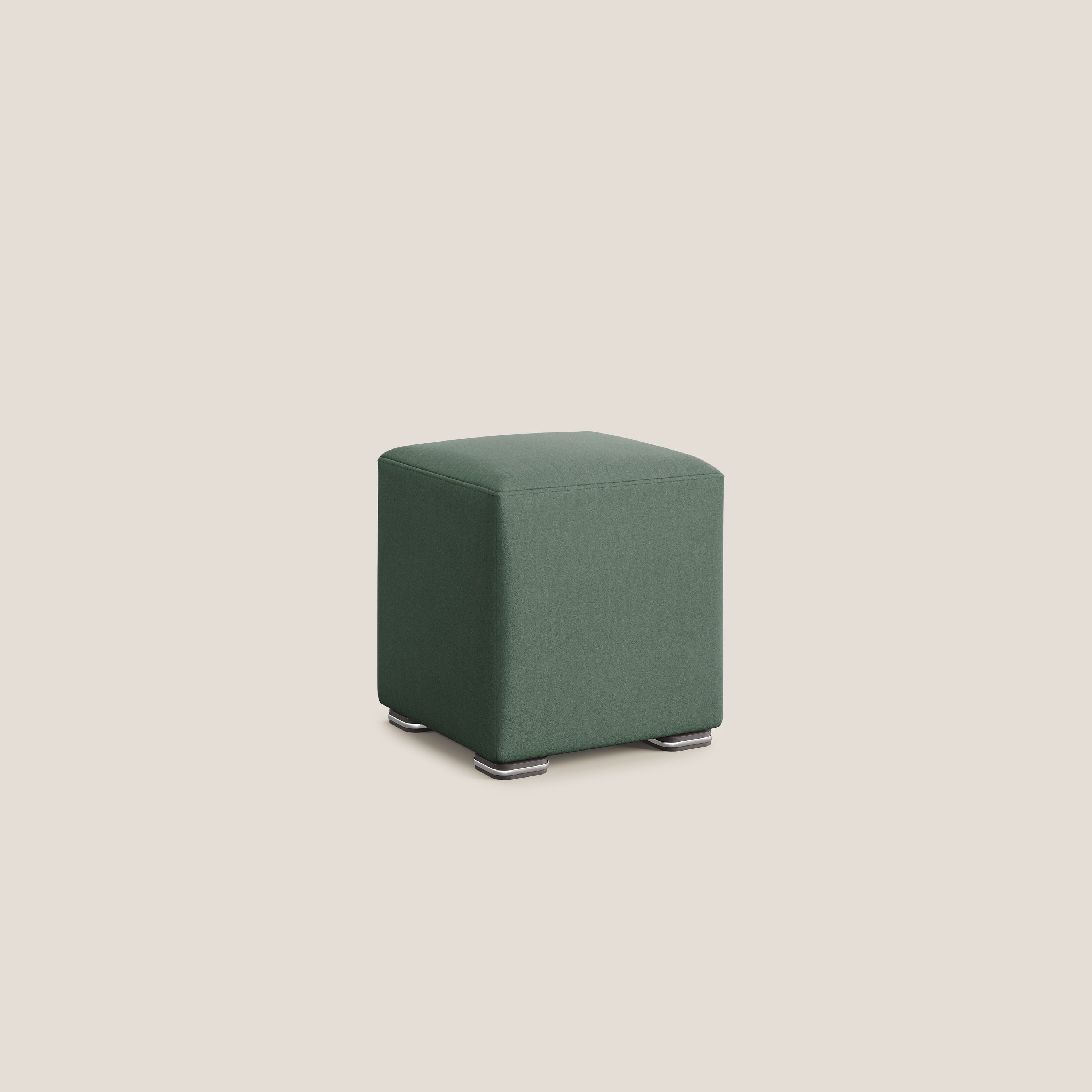 Cube pouf in microfibra smacchiabile T11 verde - divani.store