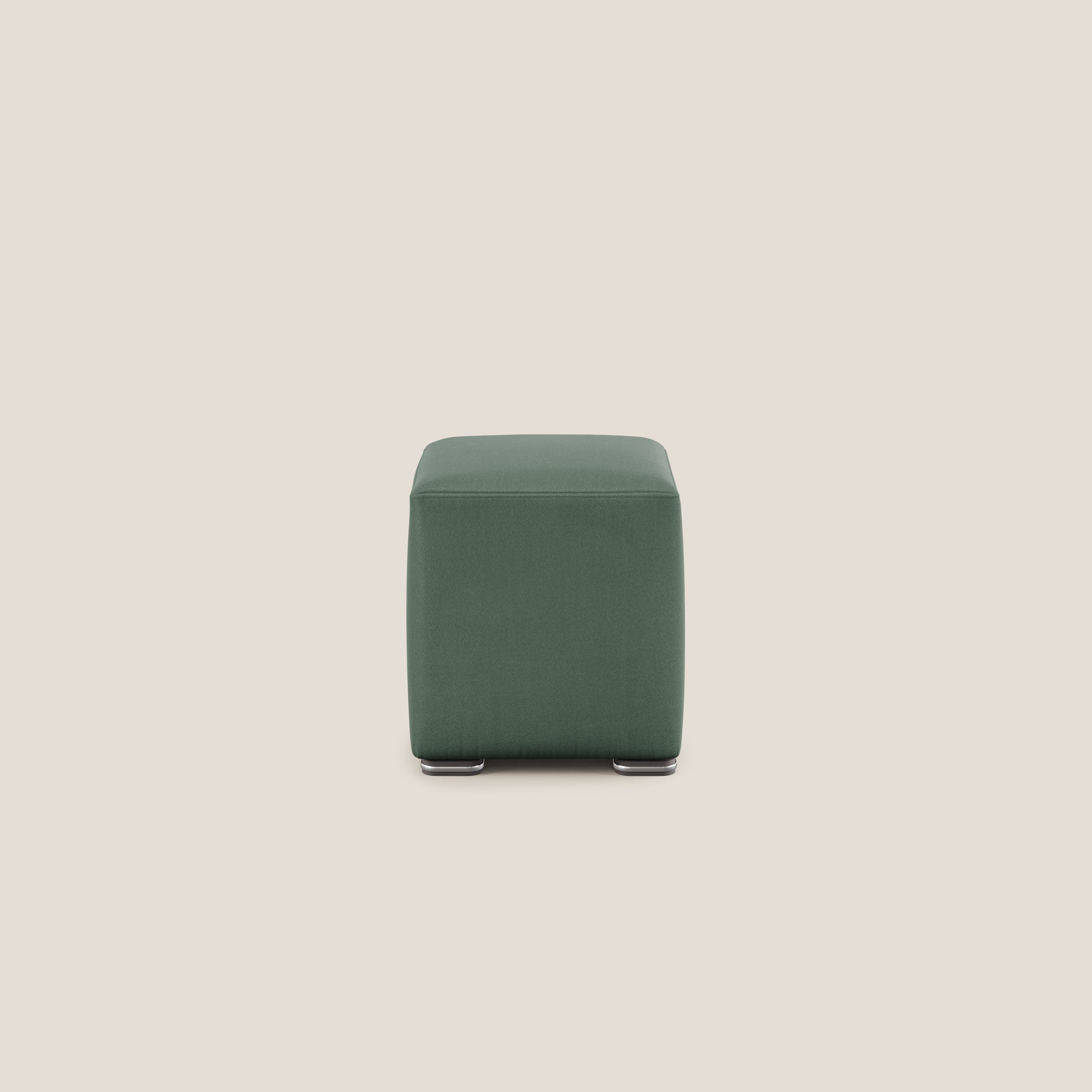 Cube pouf in microfibra smacchiabile T11 verde - divani.store