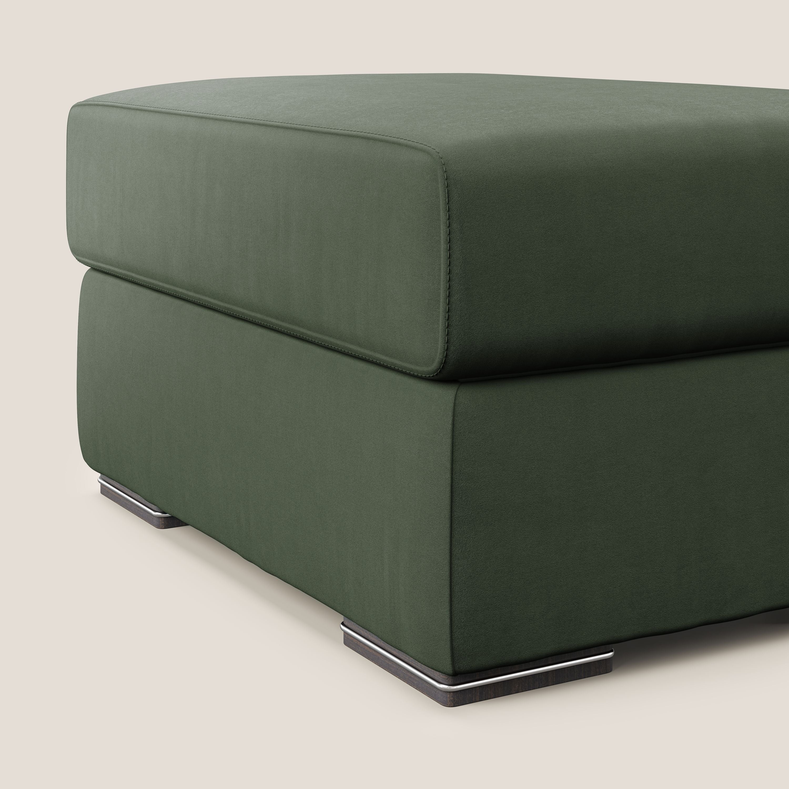 Sun pouf apribile contenitore in microfibra smacchiabile T11 verde - divani.store