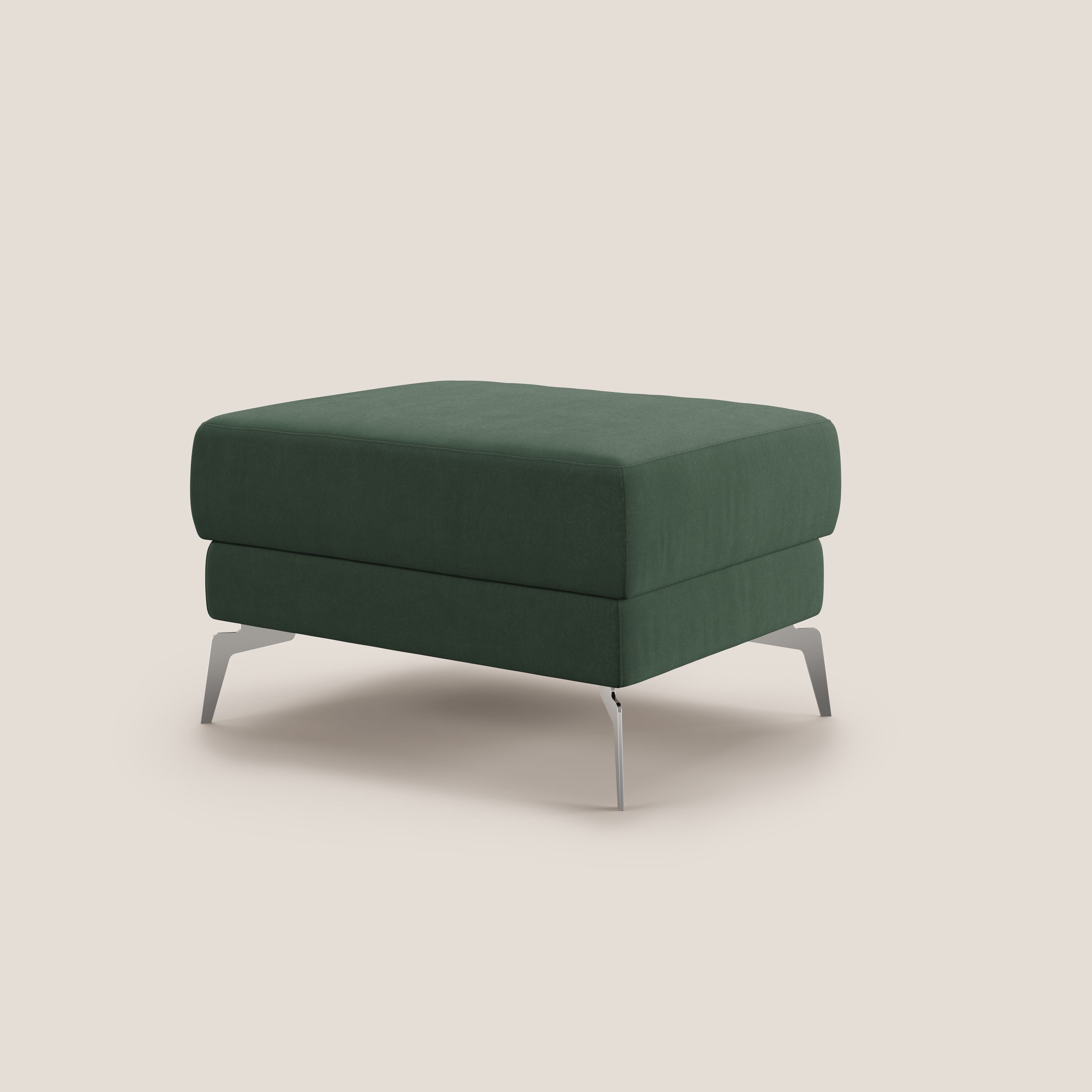 Star Pouf con piedini alti in microfibra impermeabile T11 verde - divani.store