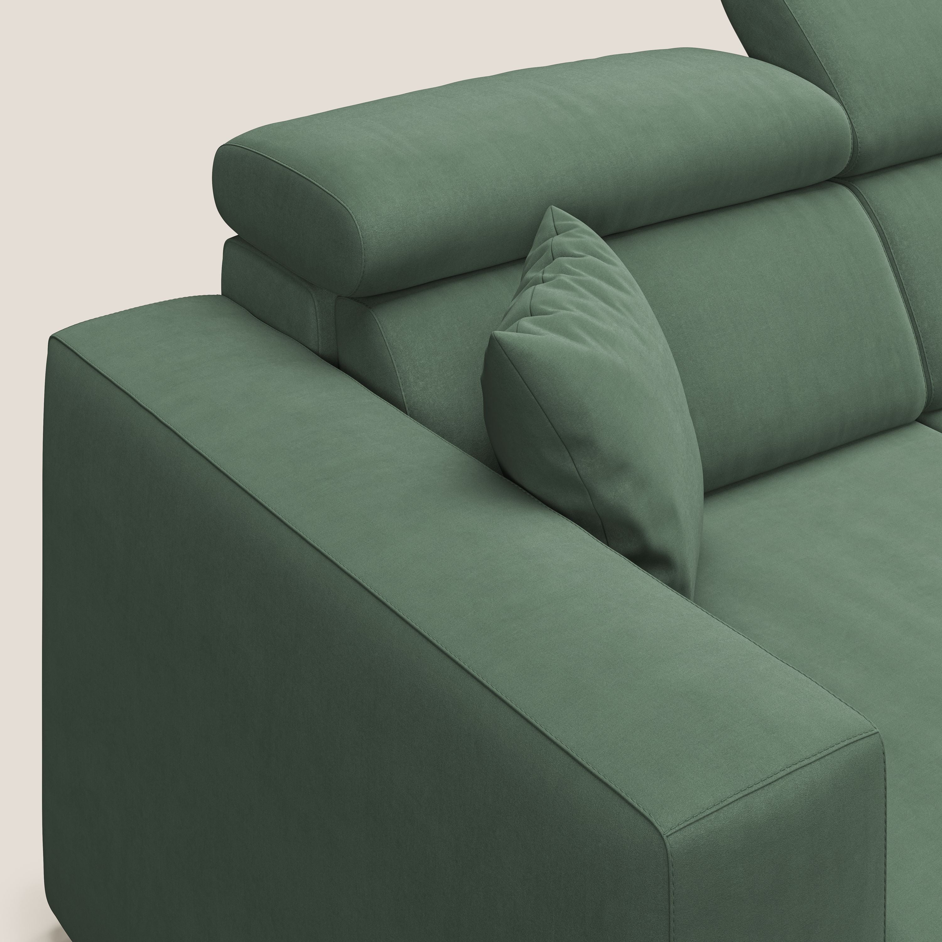 Orwell divano con 3 sedute estraibili in microfibra smacchiabile T11 verde - divani.store