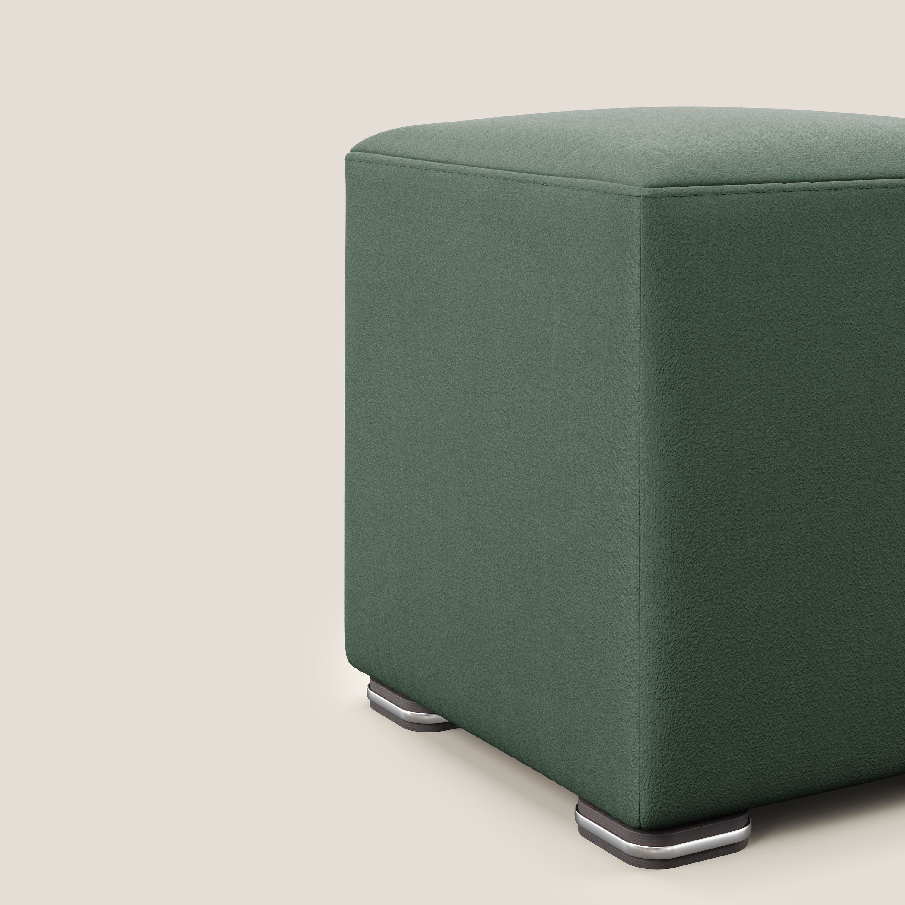 Cube pouf in microfibra smacchiabile T11 verde - divani.store