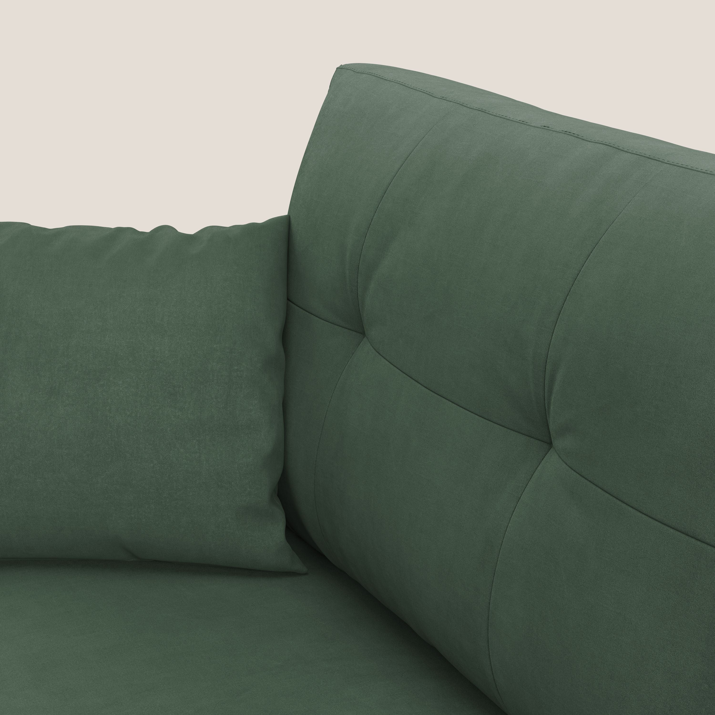 Megan divano letto angolare in microfibra smacchiabile T11 verde - divani.store