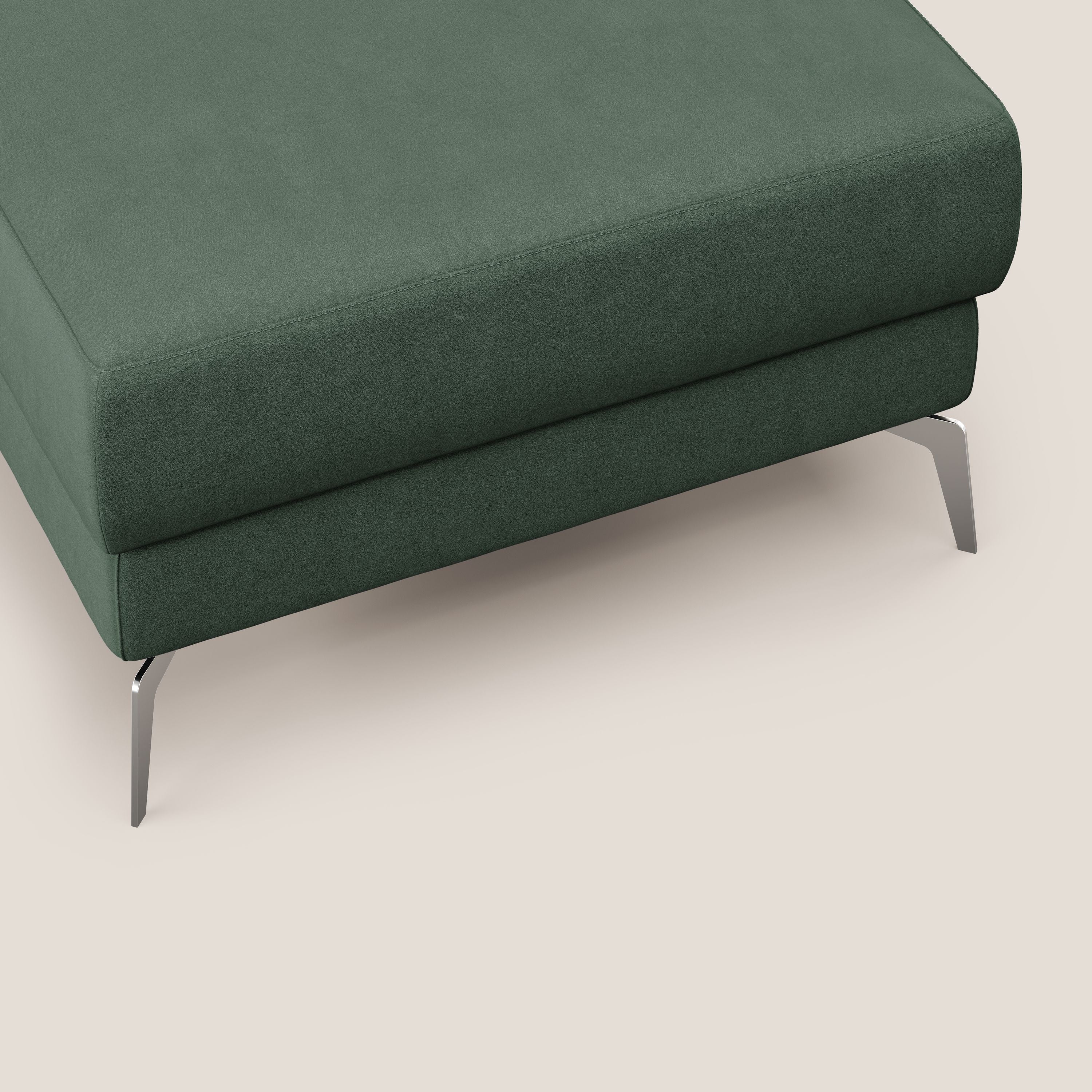 Star Pouf con piedini alti in microfibra impermeabile T11 verde - divani.store