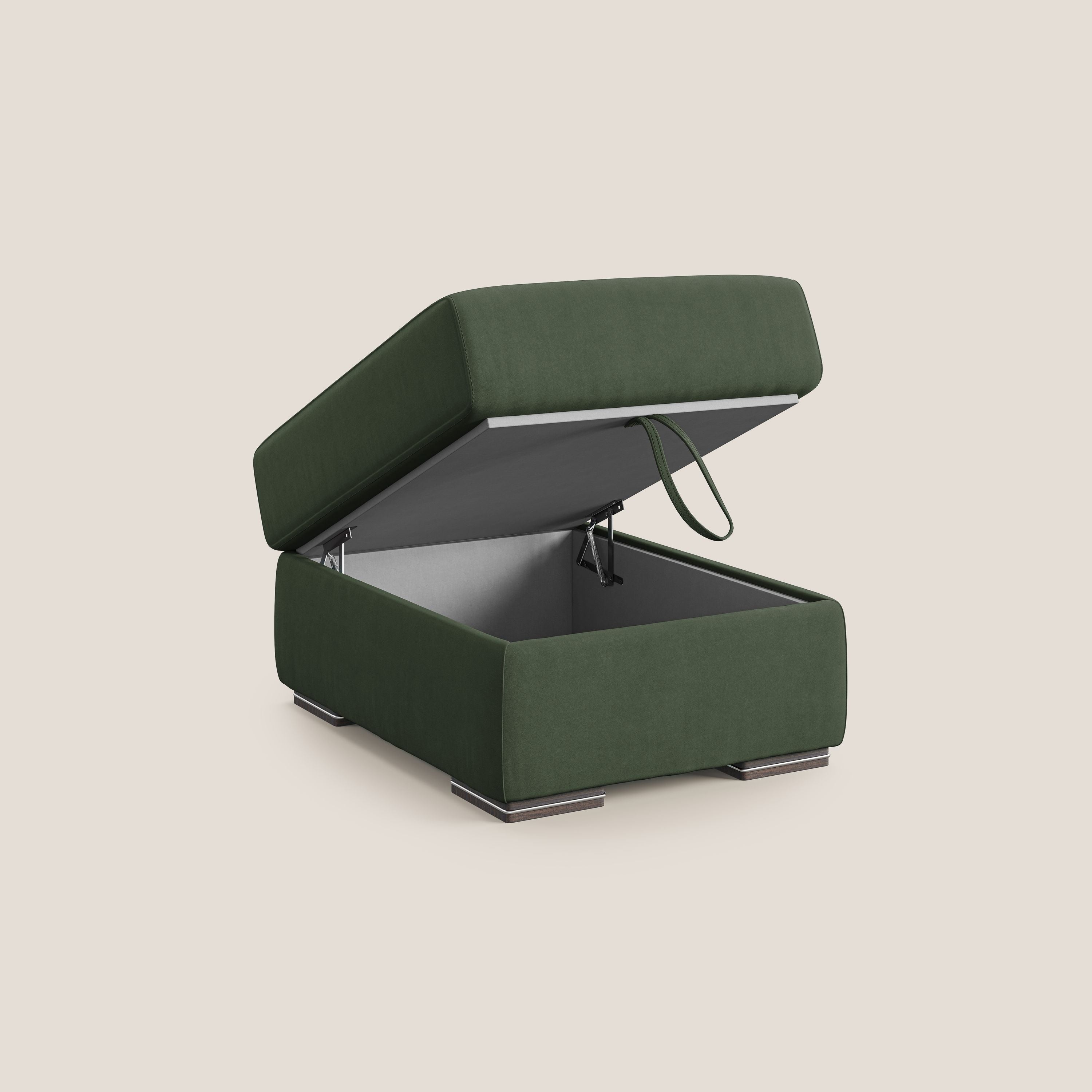 Sun pouf apribile contenitore in microfibra smacchiabile T11 verde - divani.store