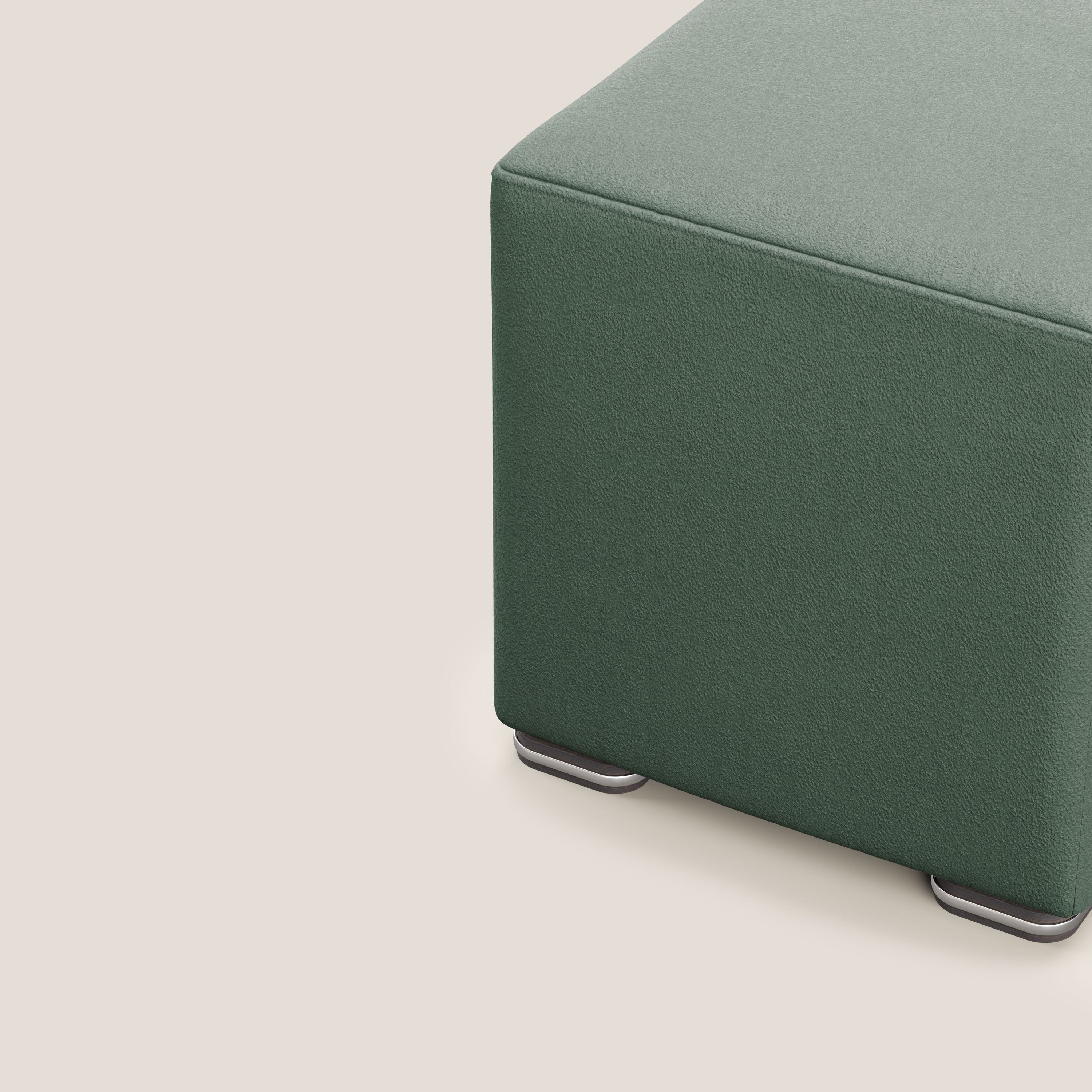 Cube pouf in microfibra smacchiabile T11 verde - divani.store
