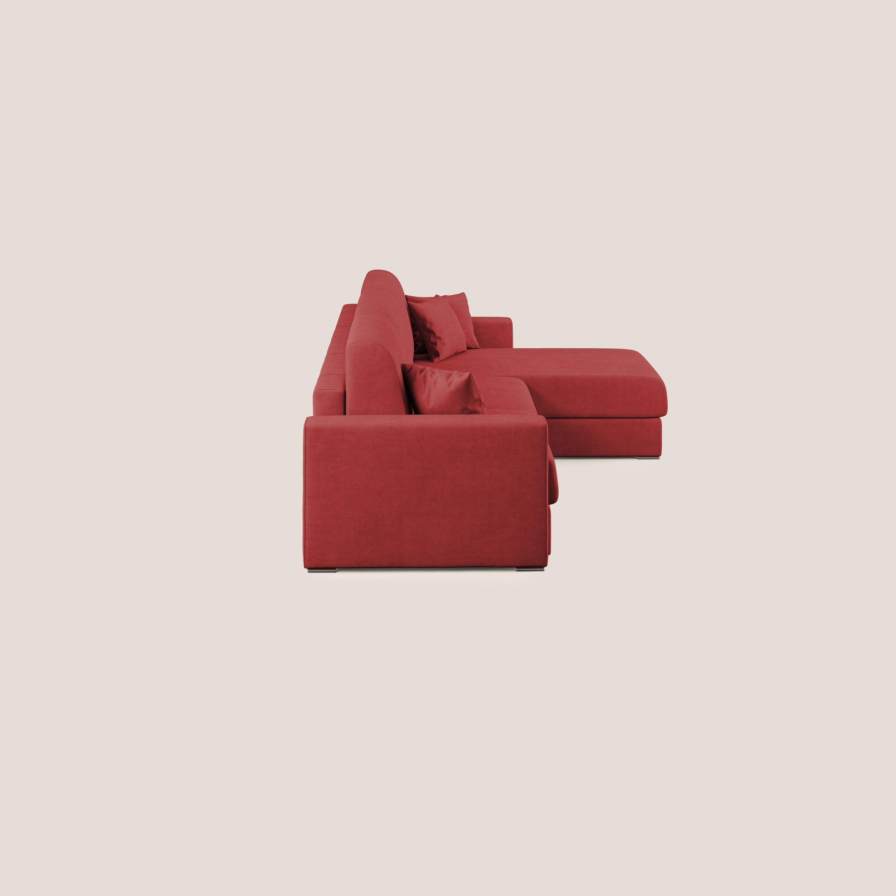 Best Divano letto angolare in tessuto impermeabile T02 rosso - divani.store