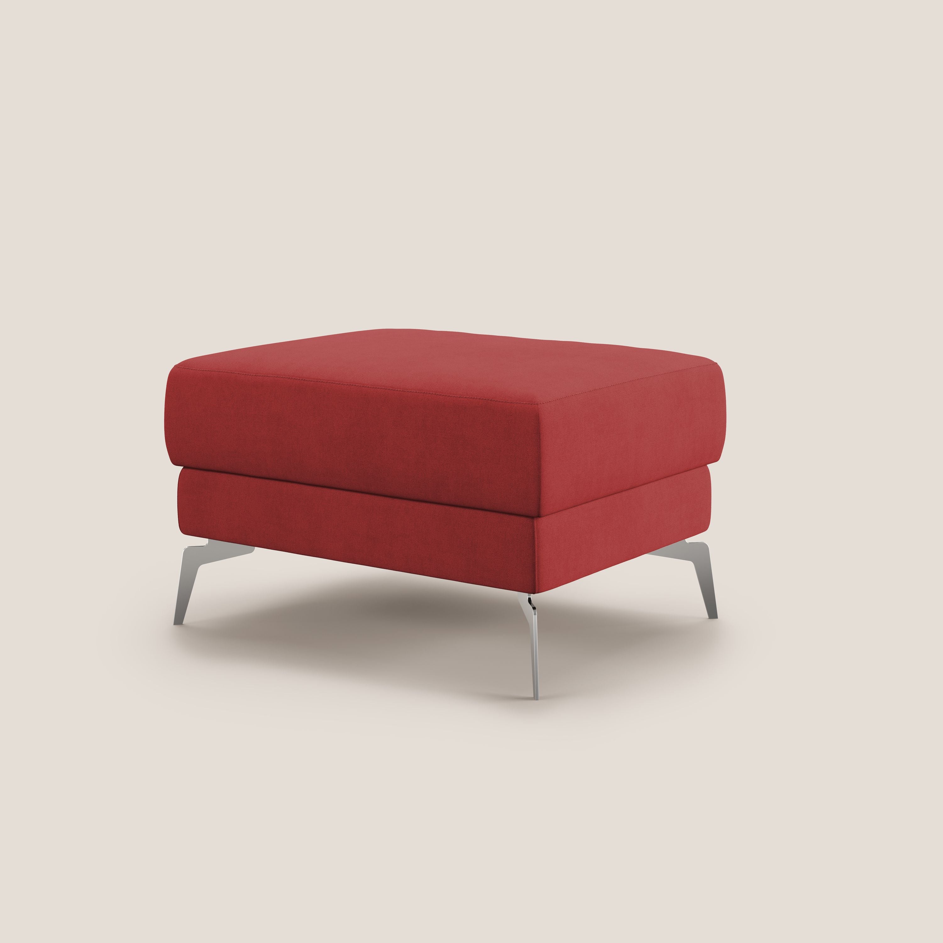 Star Pouf con piedini alti in tessuto impermeabile T02 rosso - divani.store