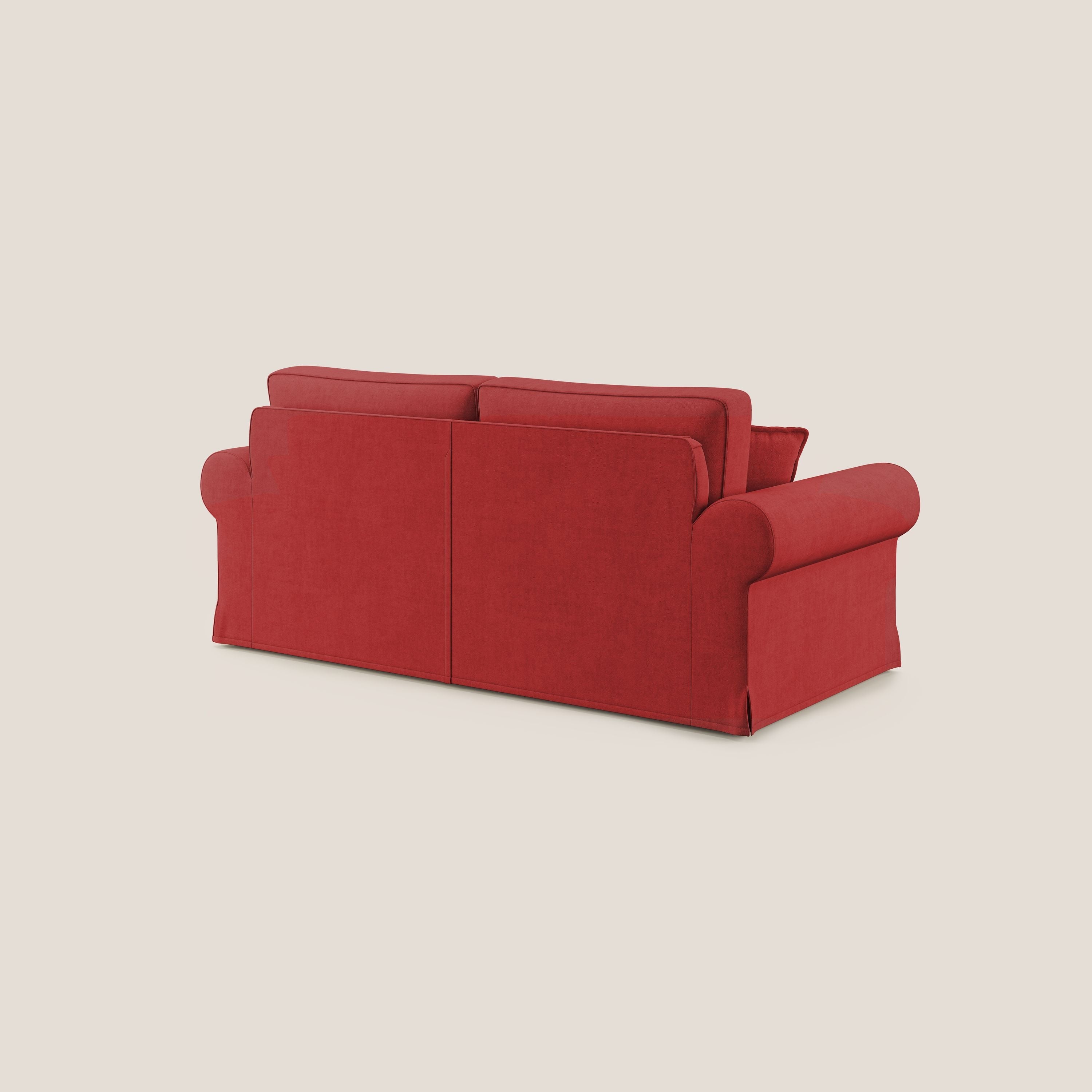 Lady divano classico in piuma d'oca realizzato con tessuto impermeabile T02 rosso - divani.store