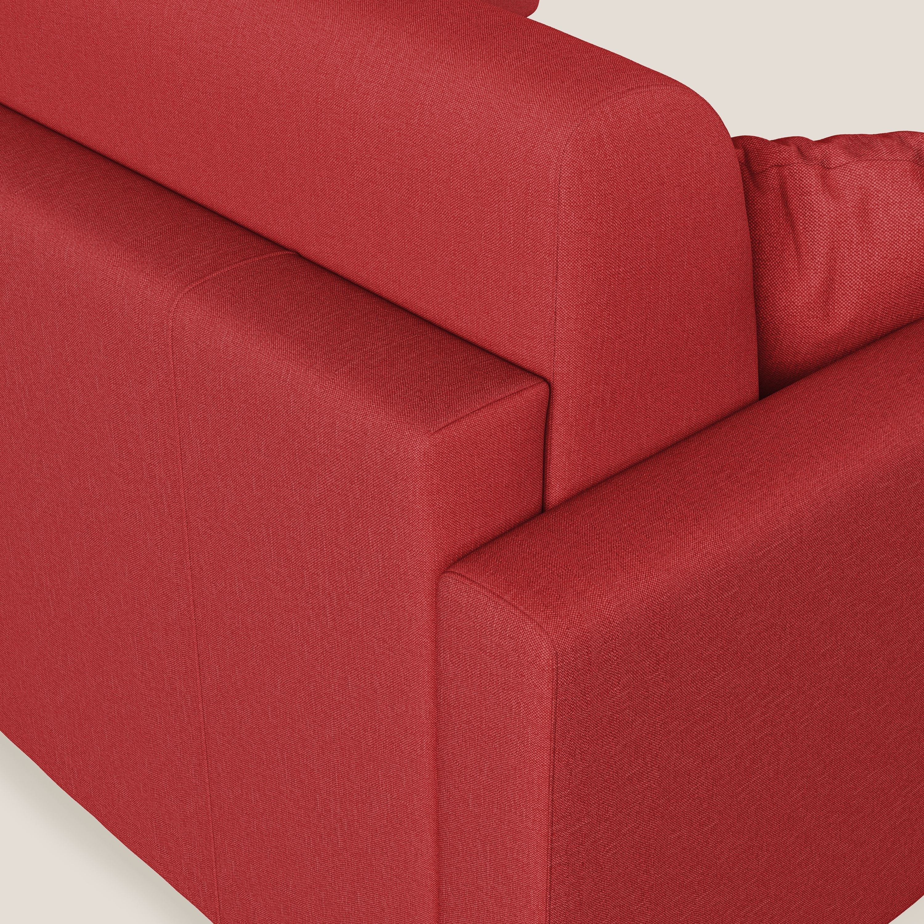 Chris Divano letto angolare 5 posti in tessuto impermeabile T13 rosso - divani.store