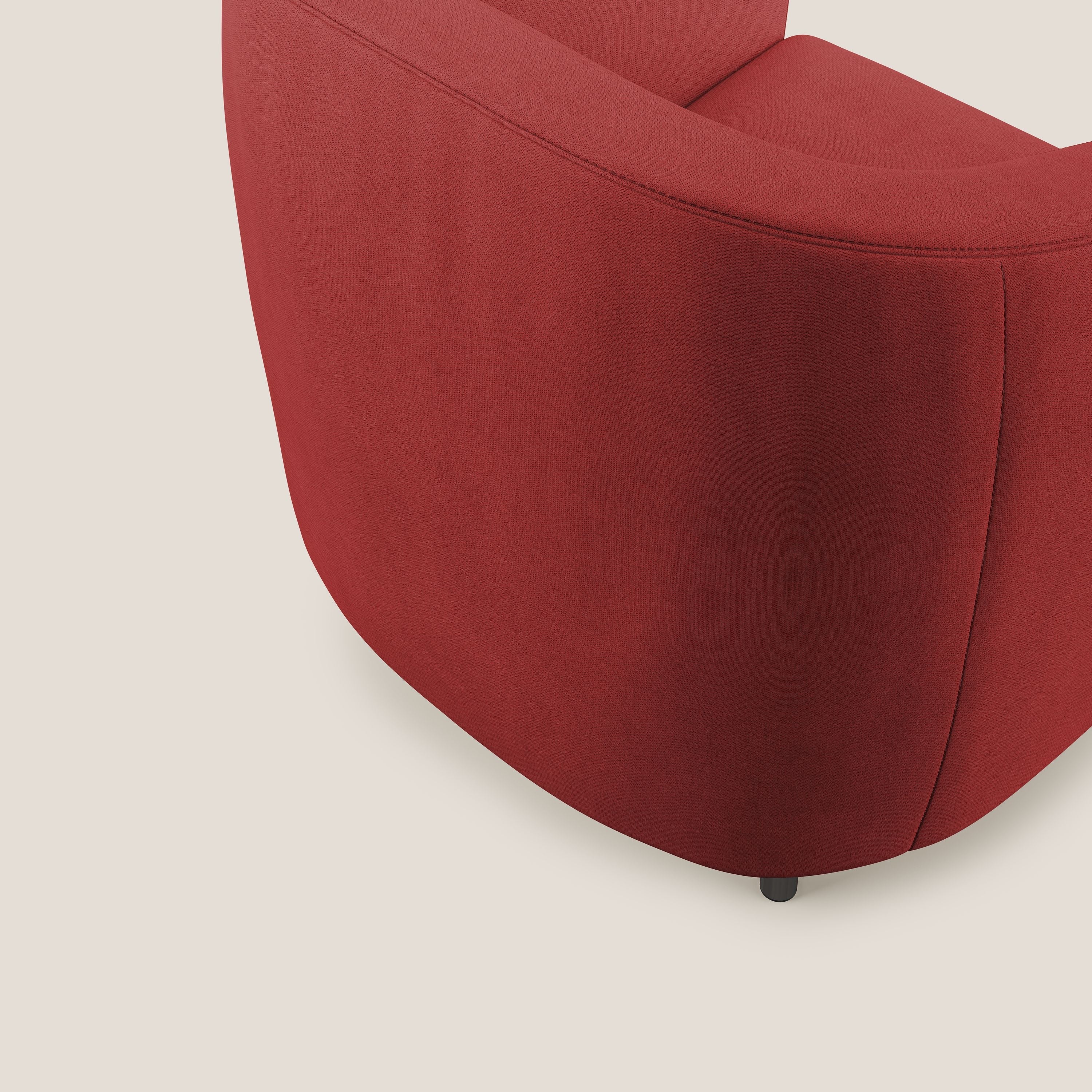 Pandora Poltroncina in tessuto morbido impermeabile T02 rosso - divani.store