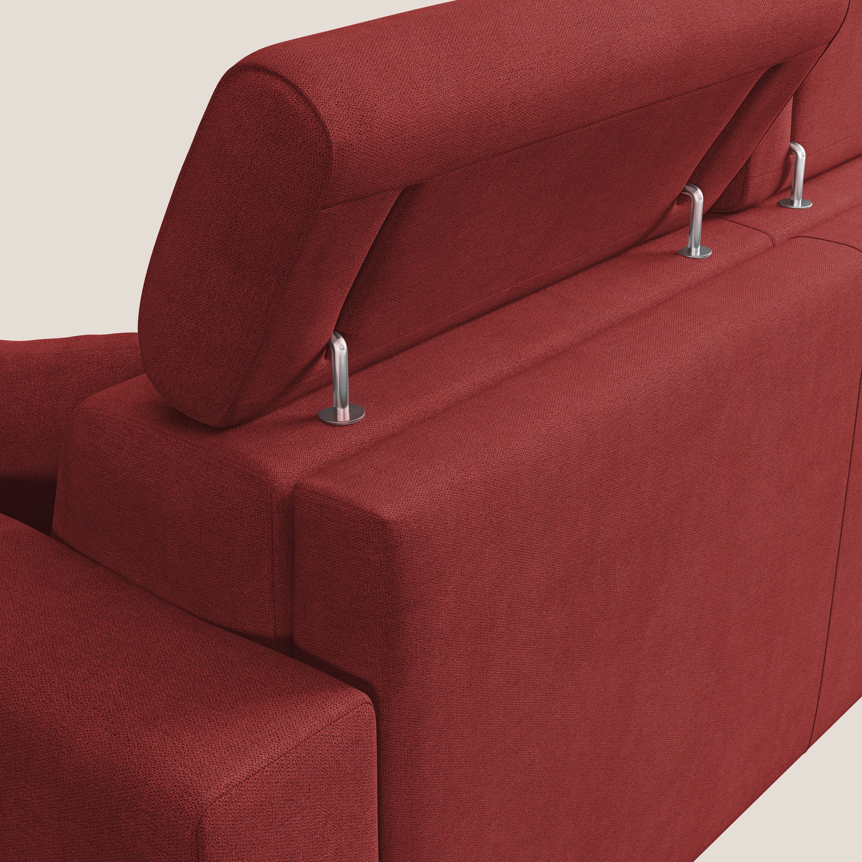 Pegaso divano letto con poggiatesta reclinabili e rivestimento T02 rosso - divani.store