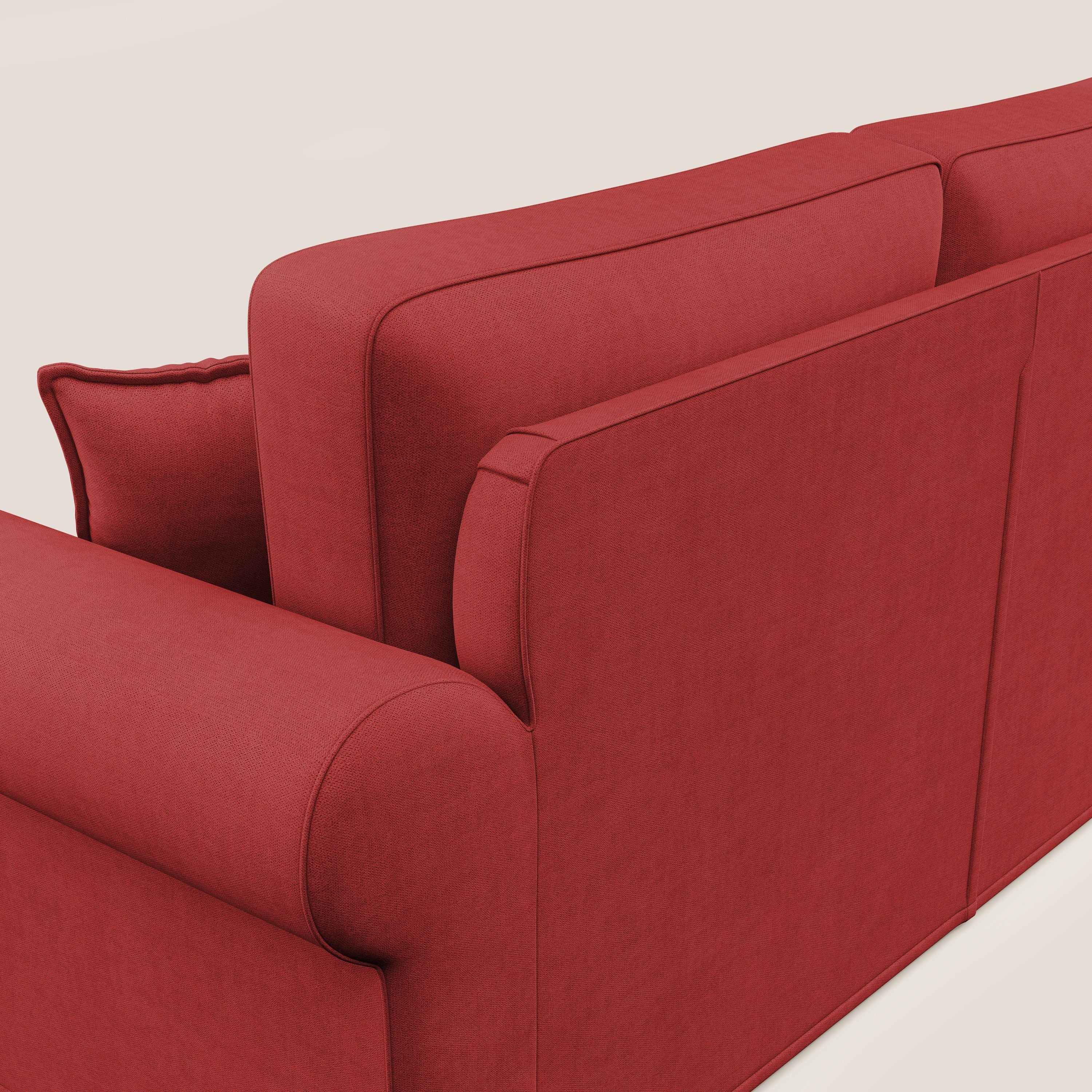 Lady divano classico in piuma d'oca realizzato con tessuto impermeabile T02 rosso - divani.store