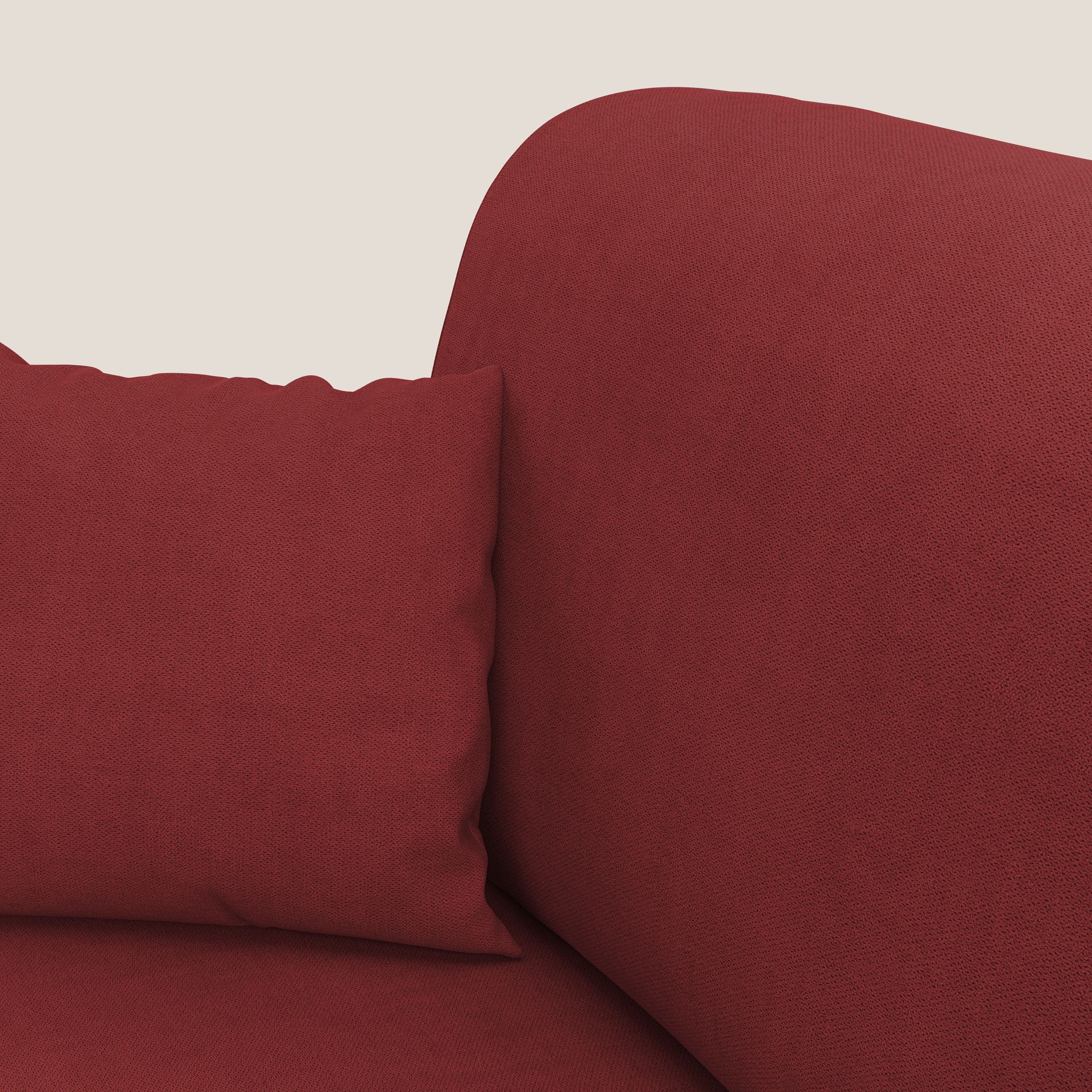 Kafka divano letto matrimoniale in morbido tessuto impermeabile T02 rosso - divani.store