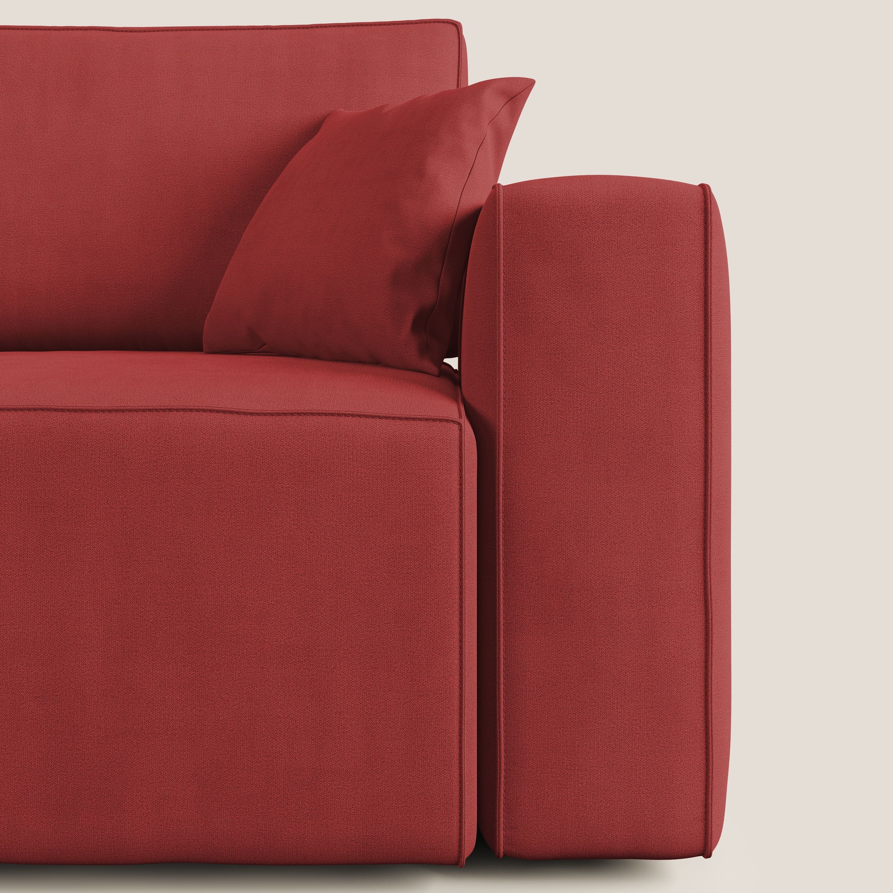 Morfeo divano con sedute estraibili in morbido tessuto impermeabile T02 rosso - divani.store