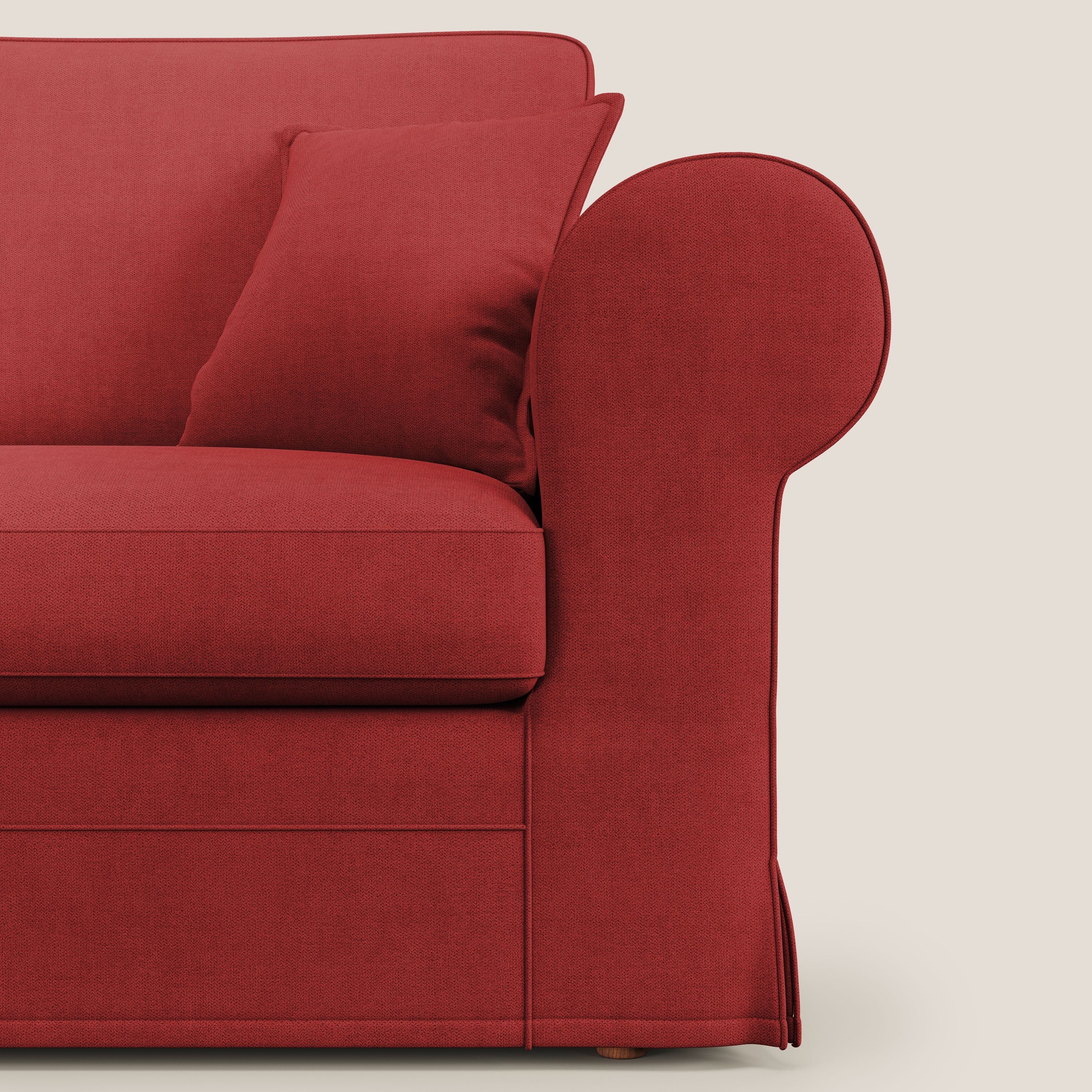 Lady divano classico in piuma d'oca realizzato con tessuto impermeabile T02 rosso - divani.store